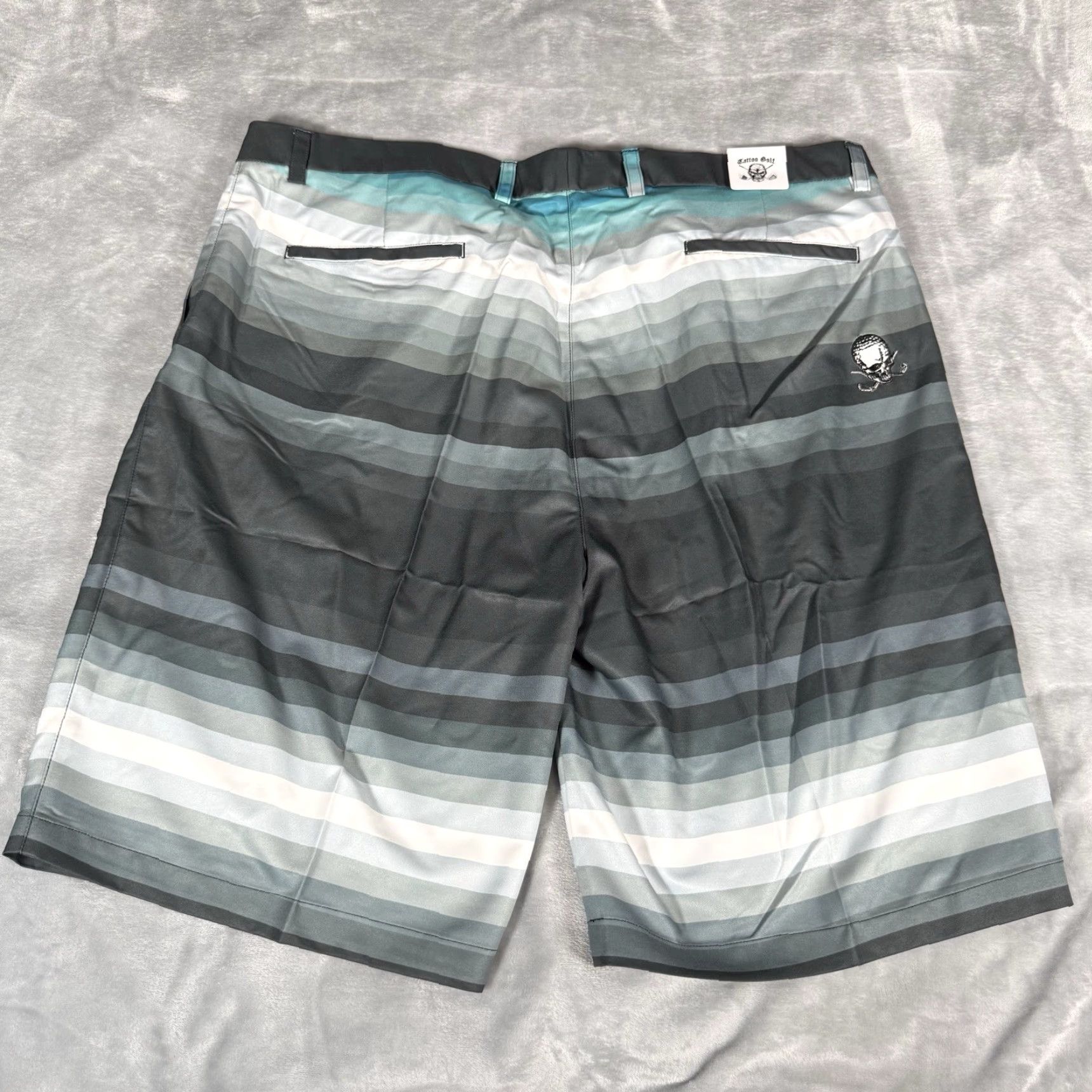 Vintage Tattoo Golf Pleated Chino Shorts Mens 42 11” Striped New With Defects! Size US 42 / EU 58 - 7 Thumbnail