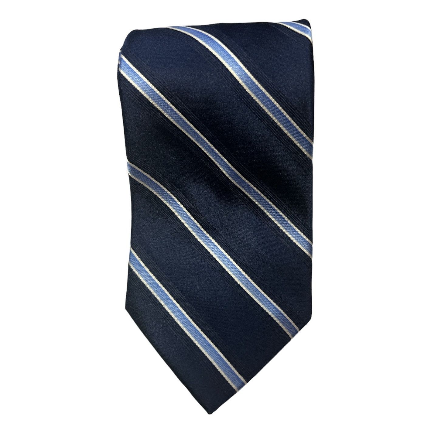 U.S. Polo Assn. U.S. POLO ASSN. Silk Navy White Light Blue Strip Neck Tie Size ONE SIZE - 1 Thumbnail
