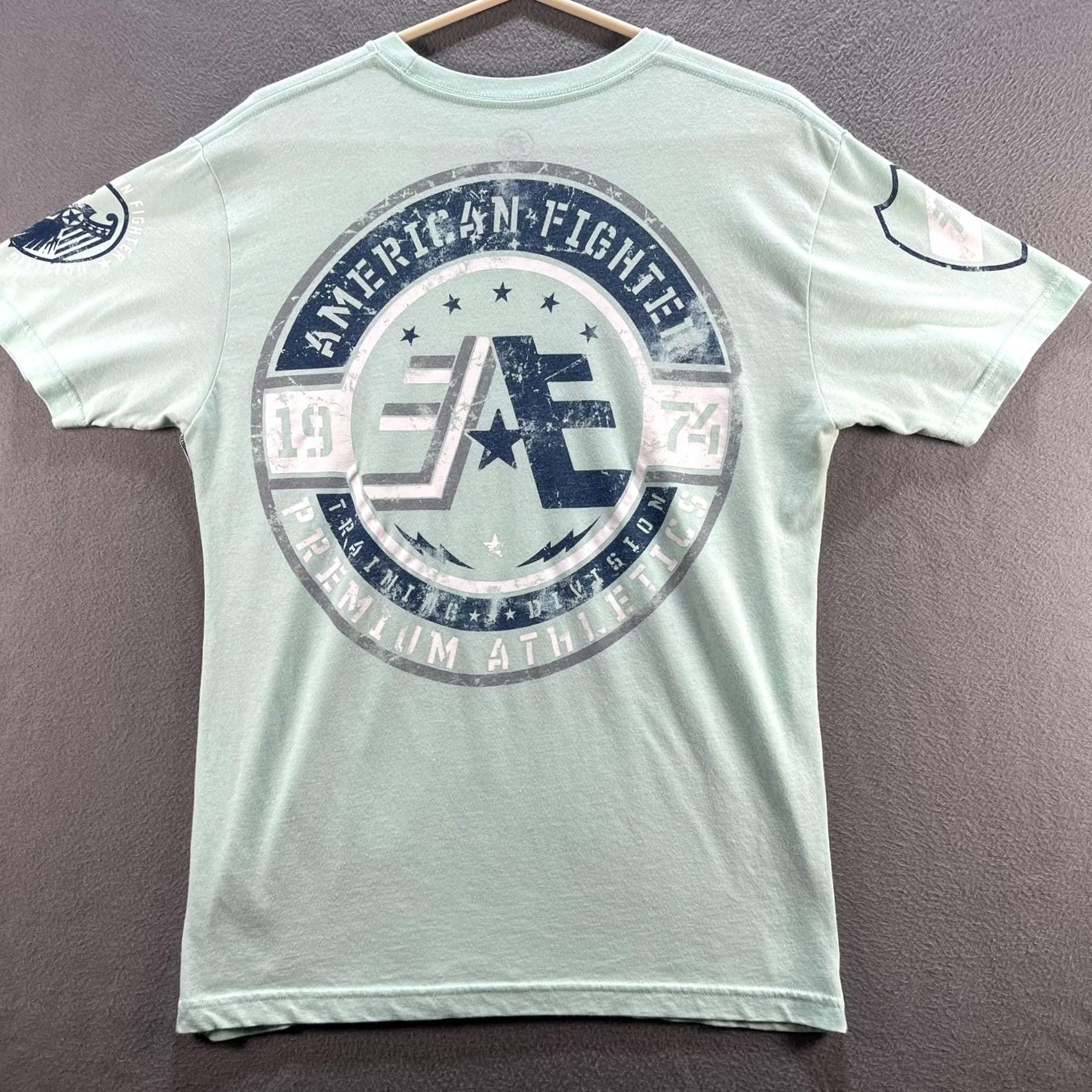 Vintage VINTAGE American Fighter Shirt Mens Large Green Graphic Tee Training Division Athletic Size US L / EU 52-54 / 3 - 3 Thumbnail