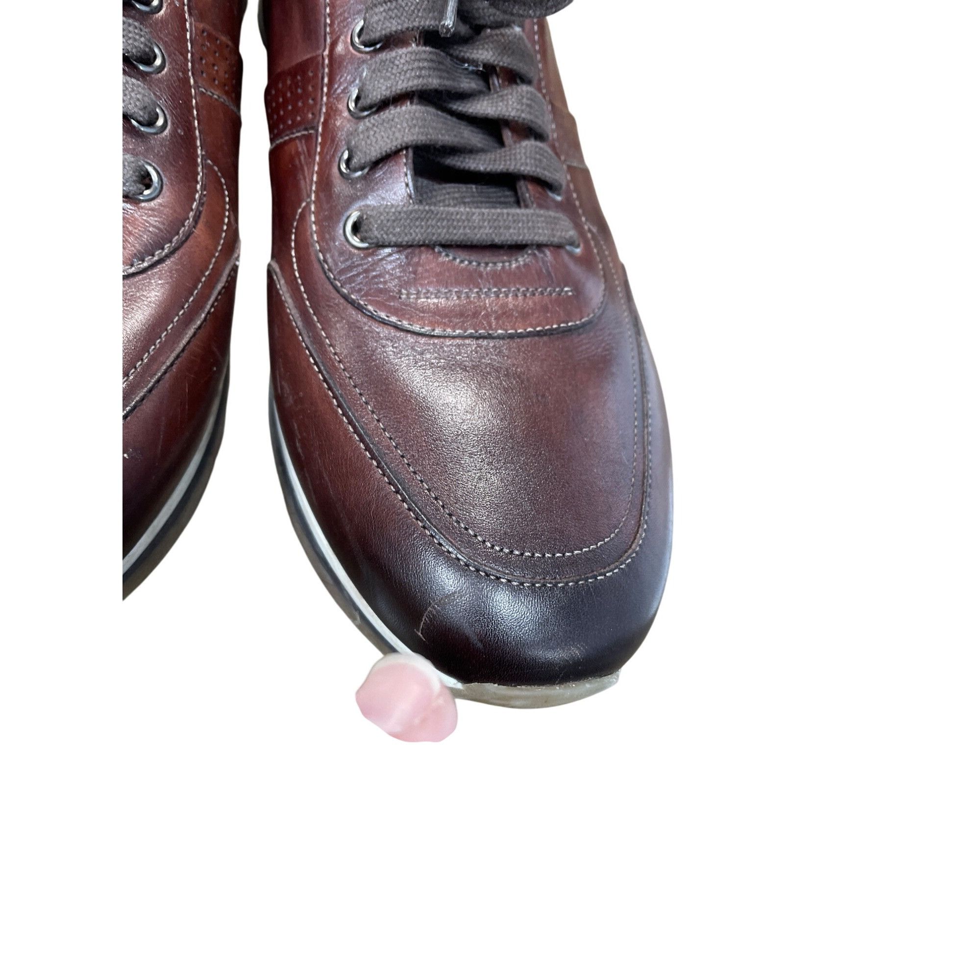 Magnanni Magnanni Mens brown luxury Portugal made leather sneakers si Size US 11 / EU 44 - 11 Thumbnail