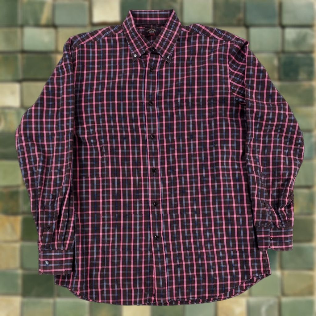 Paul & Shark Paul & Shark Yachting Button-Down Shirt Long Sleeve Plaid Mens L Multicolor Button-Up Sleeve Patch Note: Broken Button (Replacement Buttons Sewn On) Size US L / EU 52-54 / 3 - 1 Thumbnail