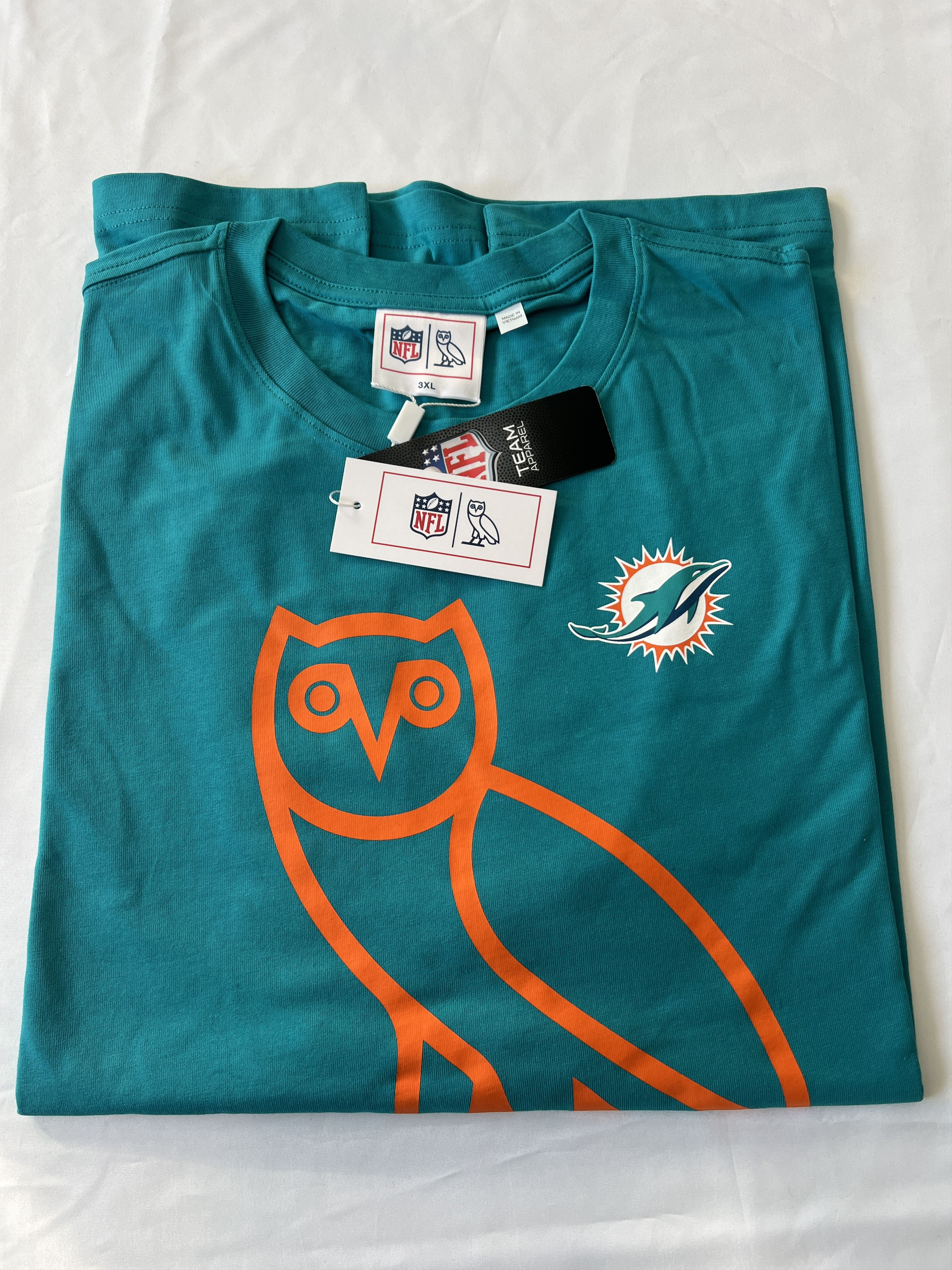 Drake OVO x NFL Miami Dolphins OG Owl T-Shirt Tee XXXL Size US XXL / EU 58 / 5 - 1 Thumbnail