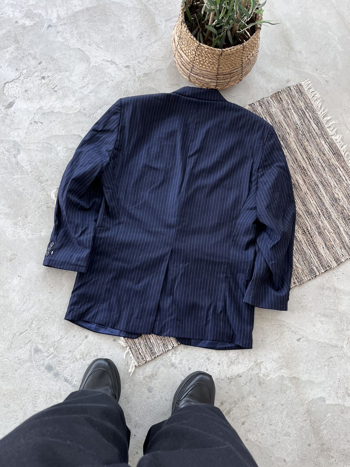 Polo Ralph Lauren Vintage Polo Ralph Lauren Navy Striped Blazer Avantgarde Y2K Size 44R - 2 Thumbnail