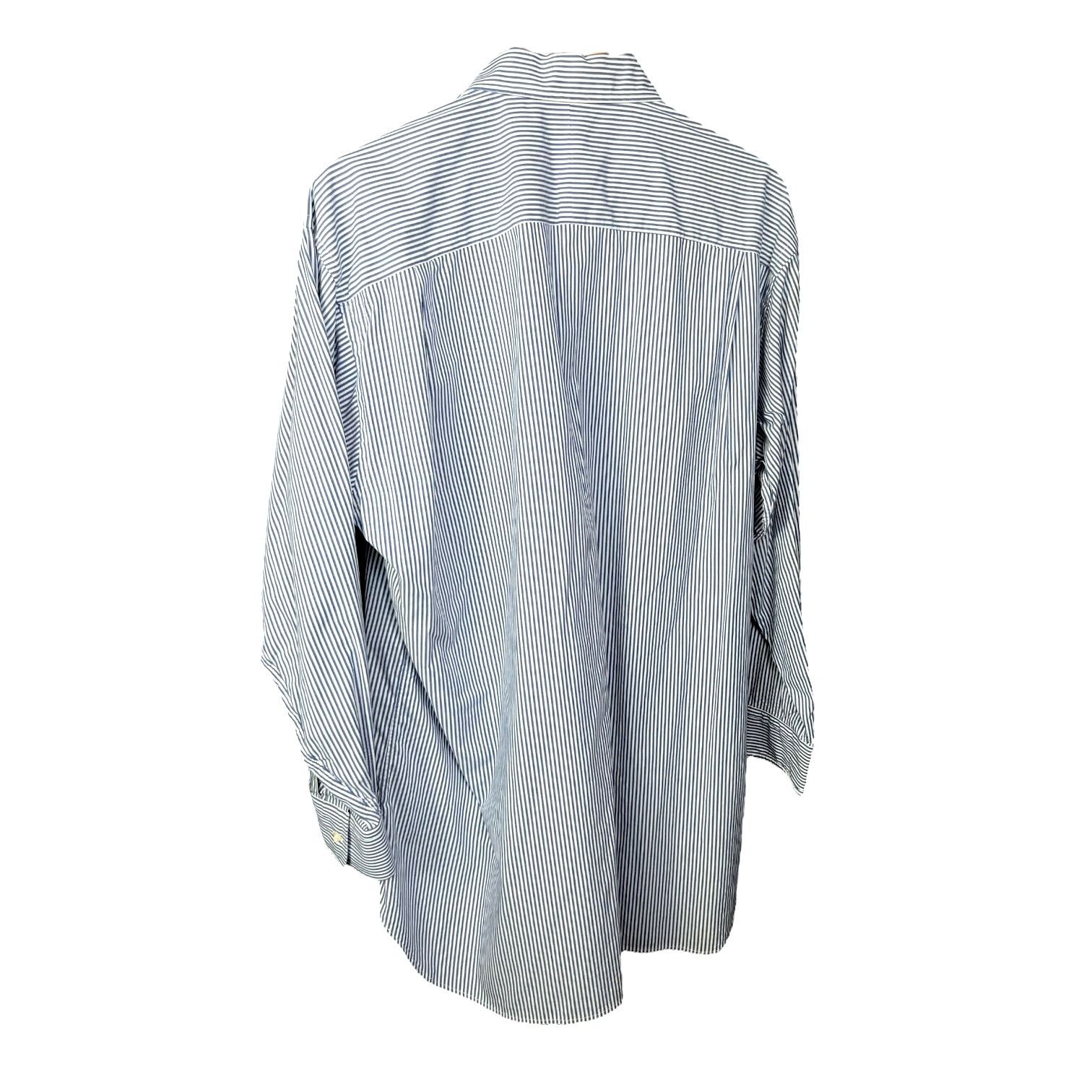 Burberry Burberry London Men's 17-33 Blue & White Striped Button-Down Size US XL / EU 56 / 4 - 2 Thumbnail