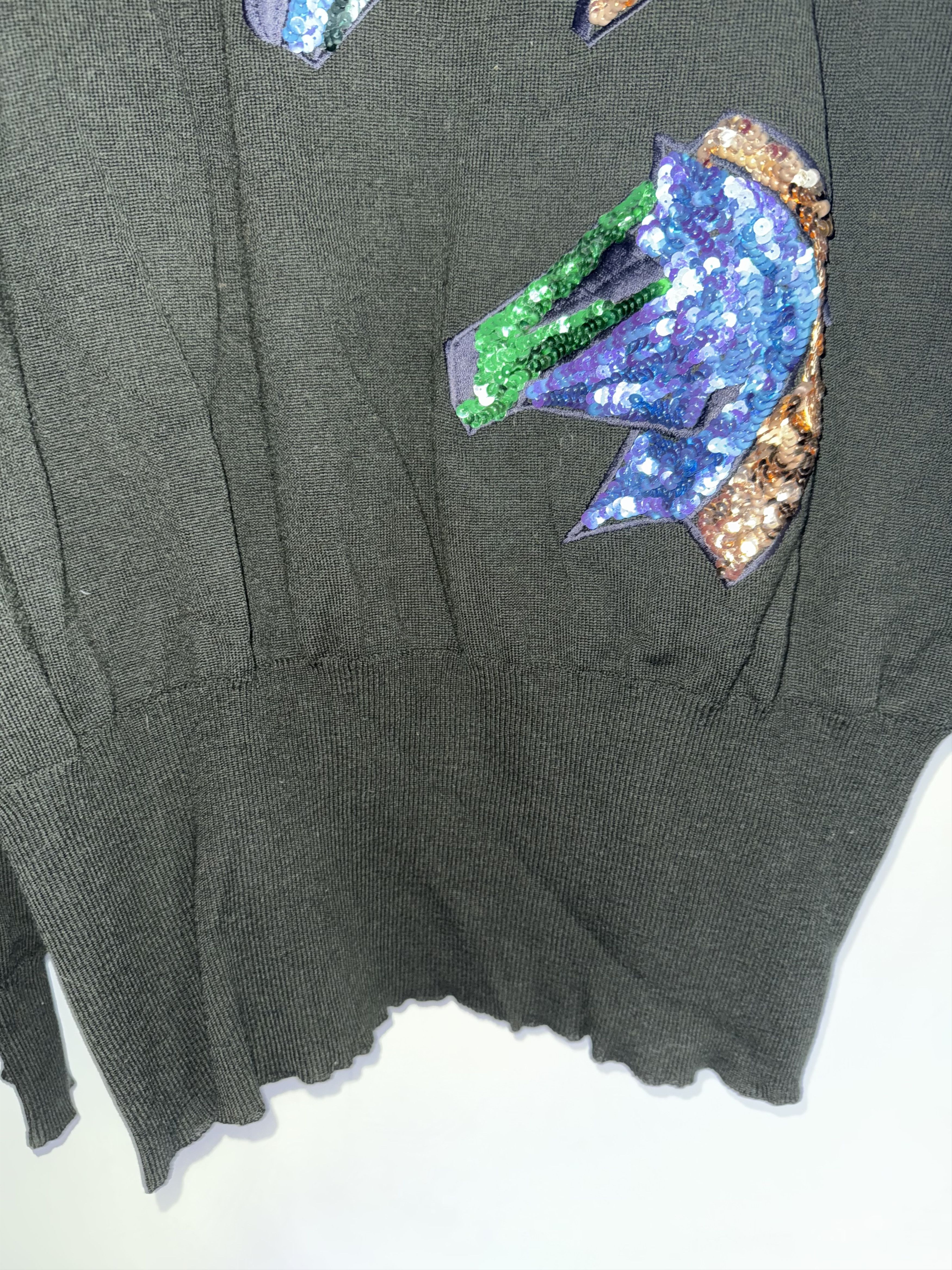 Escada Escada Margaretha Ley Vintage Sequin Horse Sweater Size M / US 6-8 / IT 42-44 - 4 Thumbnail