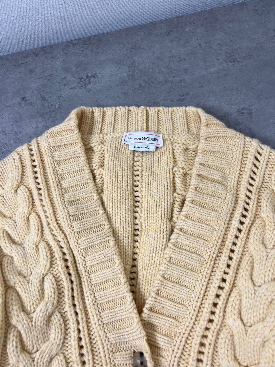 Alexander McQueen Alexander McQueen Jumper Womens Yellow Cable Wool 100% Size M / US 6-8 / IT 42-44 - 7 Thumbnail