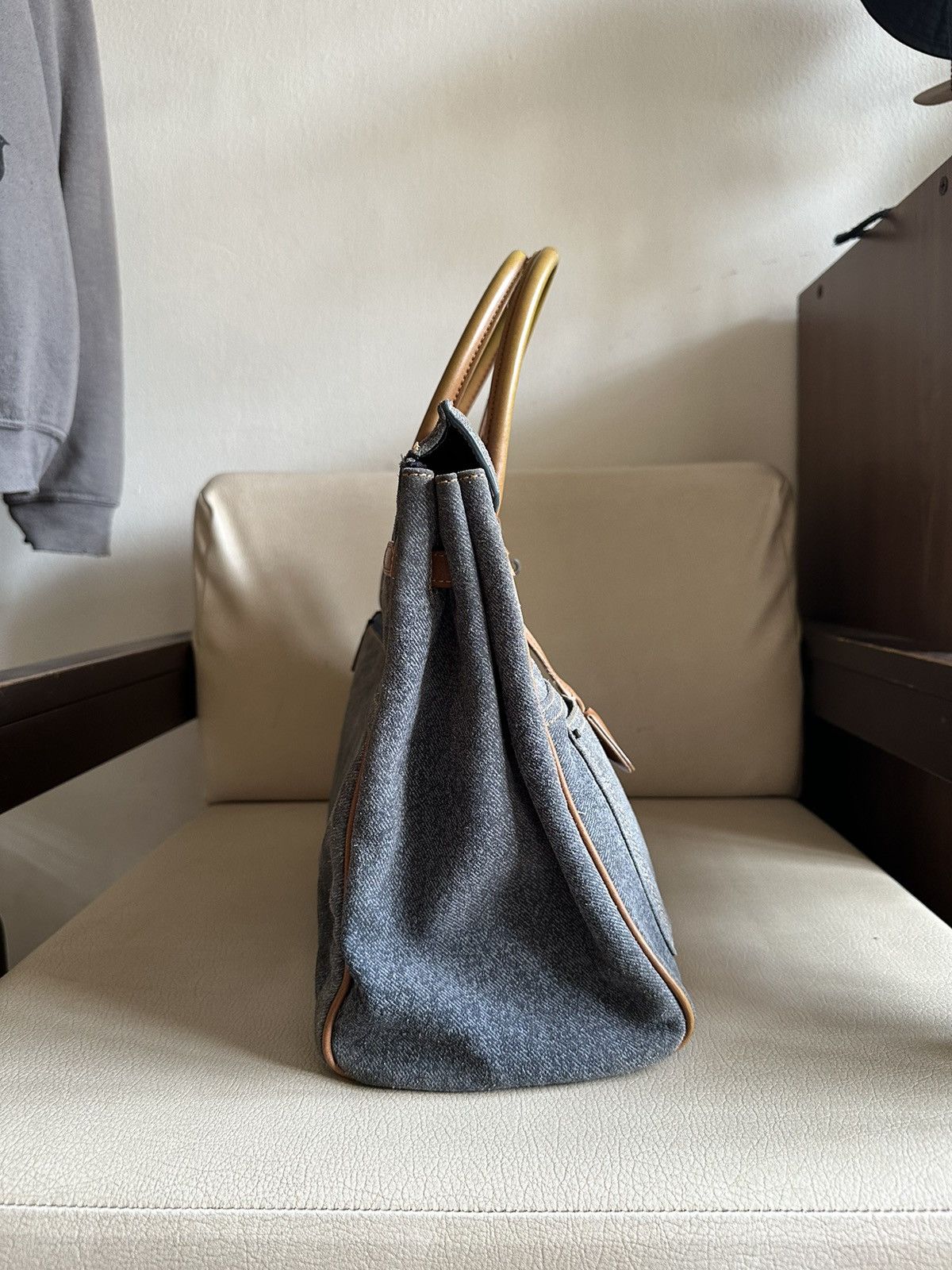 Japanese Brand 1990s Japan Made D-Dream Denim Distressed Birkin Bag Size ONE SIZE - 4 Thumbnail
