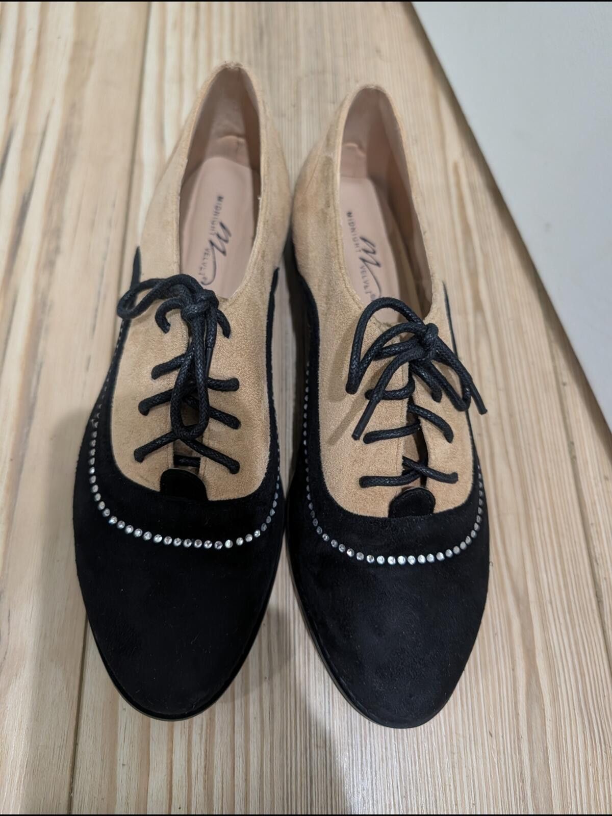Other Midnight Velvet Black and Beige Two-Tone Suede Oxford Size US 8.5 / IT 38.5 - 5 Thumbnail