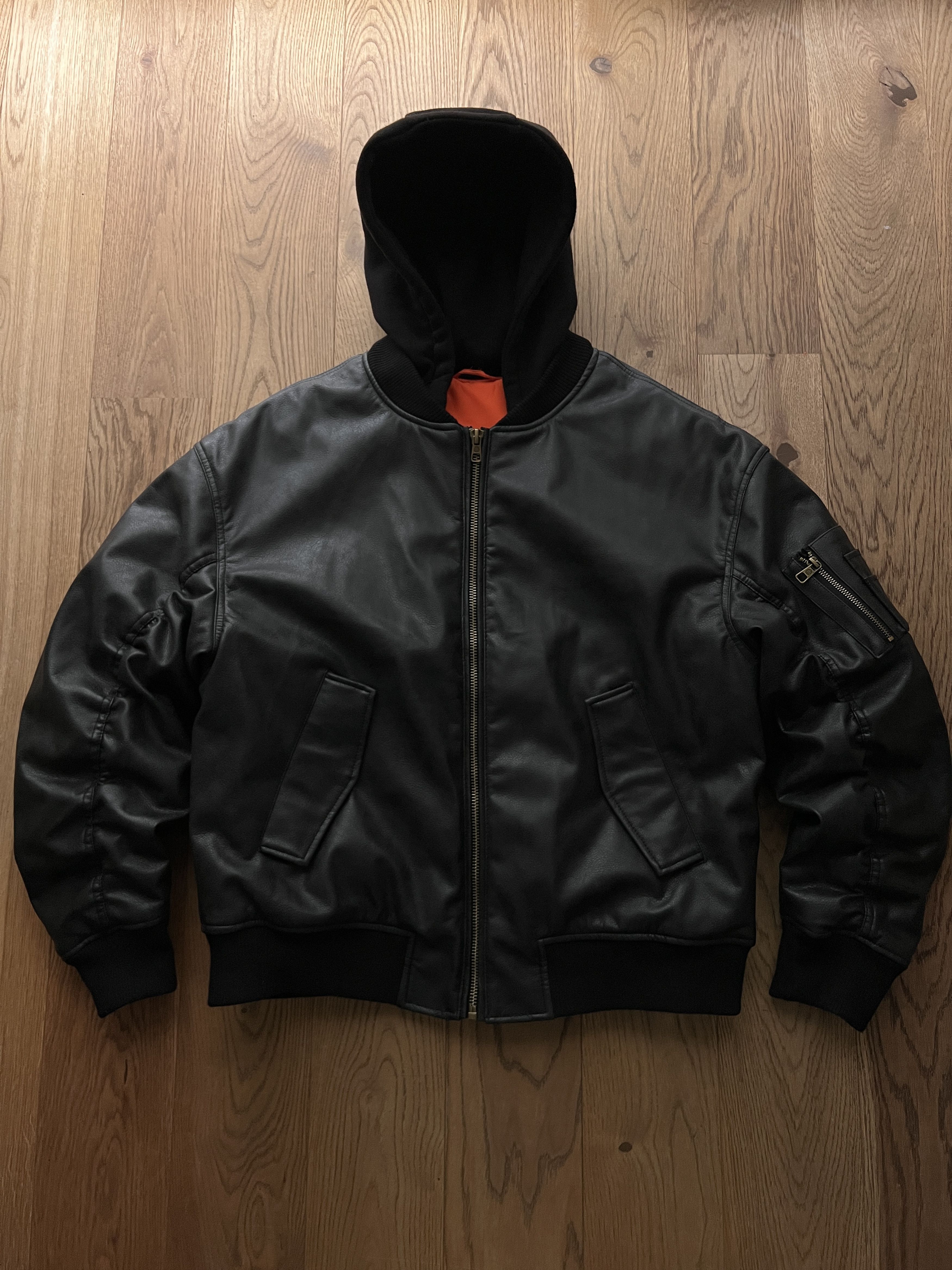 Hysteric Glamour MA-1 leather bomber jacket y2k baggy opium boxy flyer army Size US L / EU 52-54 / 3 - 12 Thumbnail