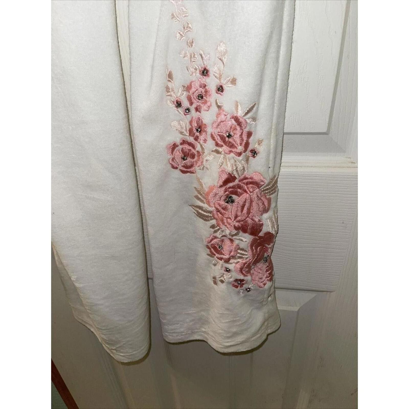 United Colors Of Benetton Bebe Floral Embroidered Lounge Pants Size ONE SIZE - 7 Thumbnail