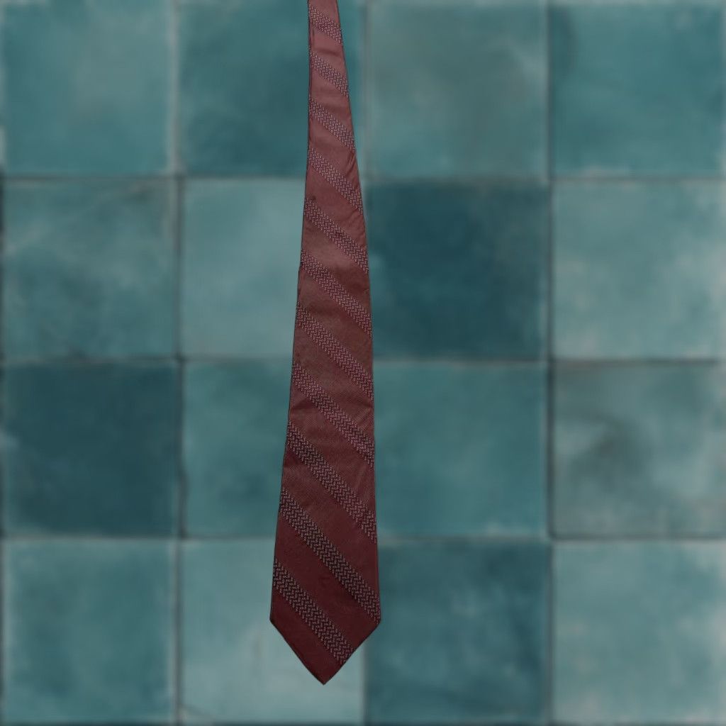 Donna Karan Vintage Donna Karan Neck Tie Men’s 56” Red Striped Silk USA Size ONE SIZE - 1 Thumbnail