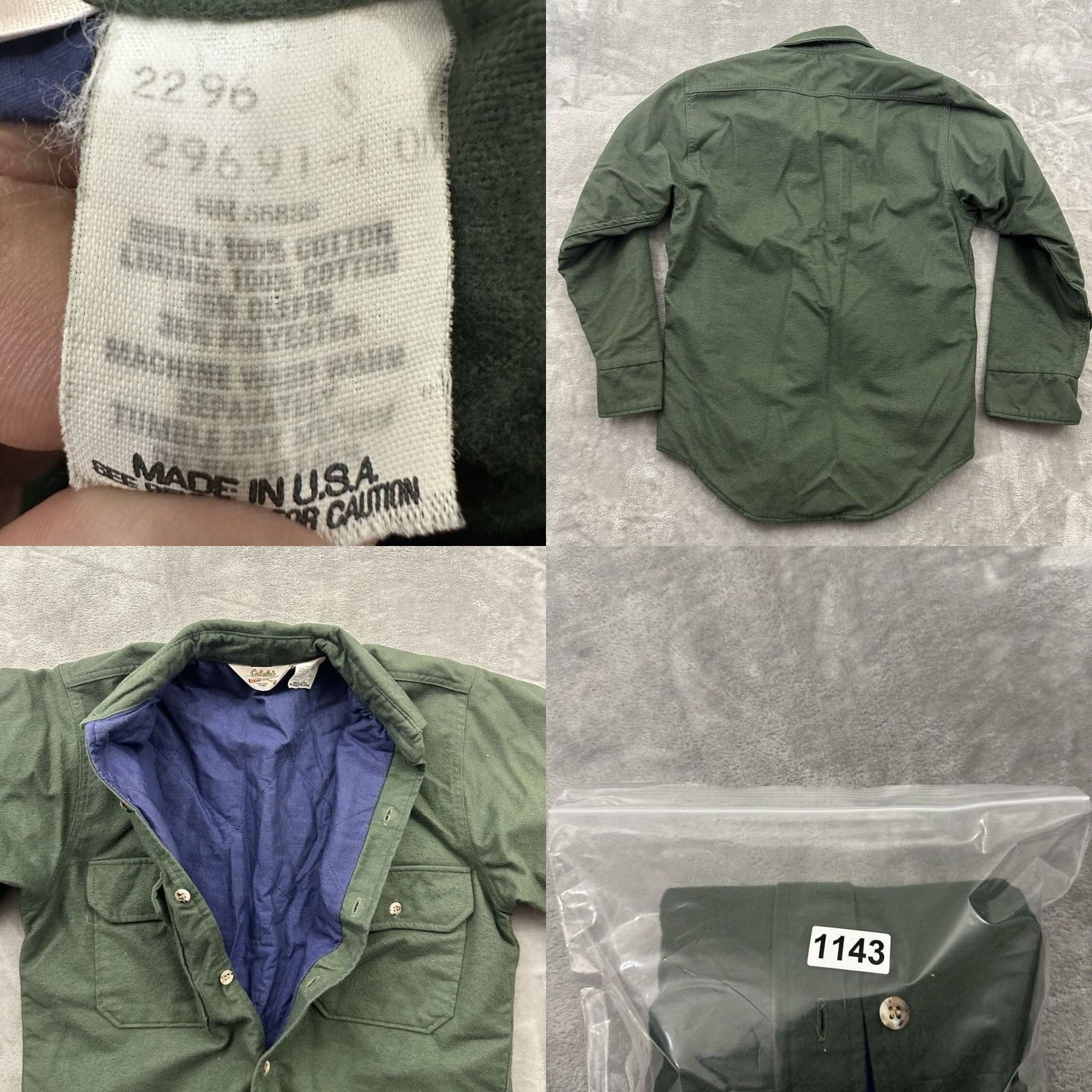 Vintage VINTAGE Cabela's Flannel Jacket Mens Small Green Insulated Lined Button Up Chore Quilted Cotton Jacket Men's S Green Size US S / EU 44-46 / 1 - 9 Thumbnail
