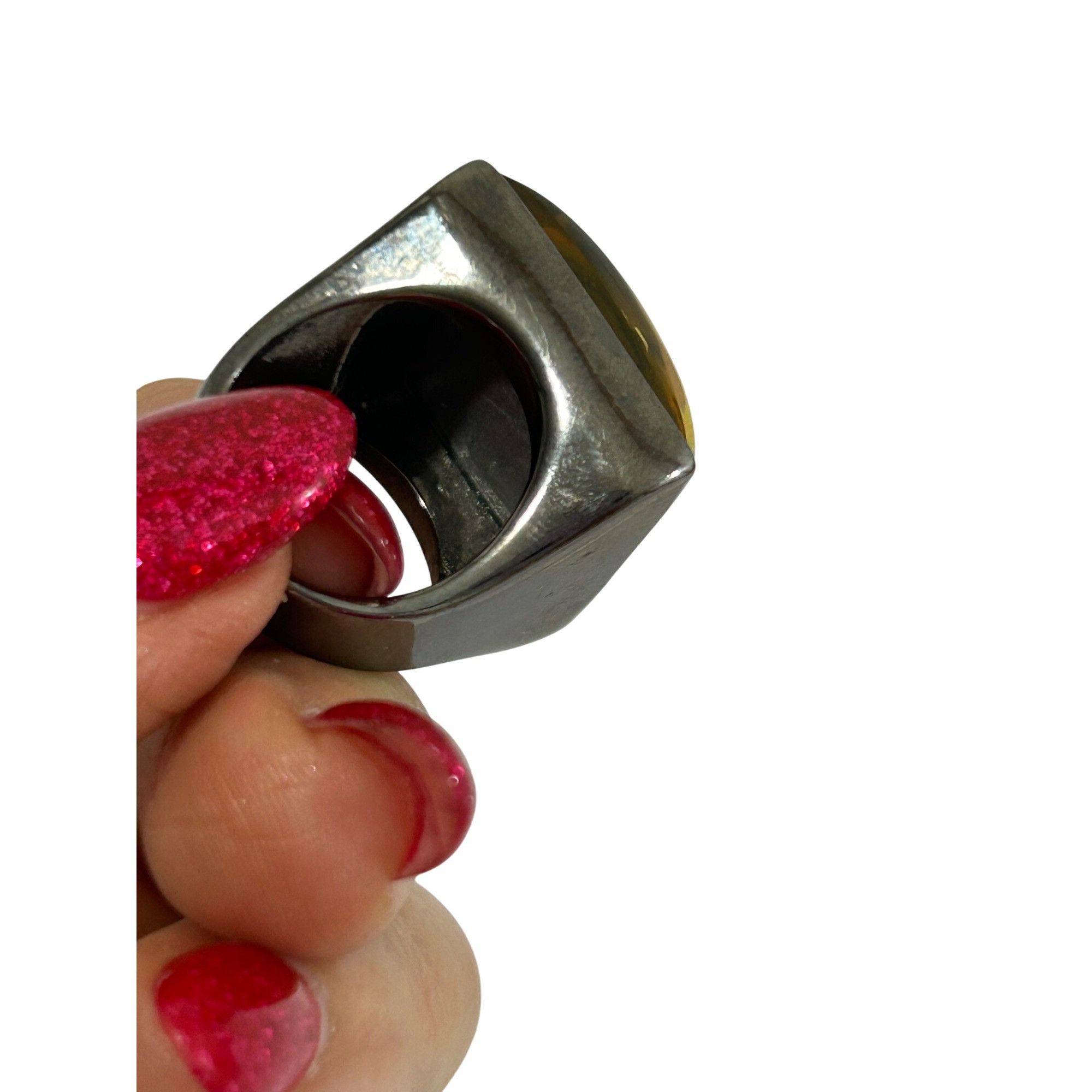 Other Women’s Vintage Fashion Ring Yellow Cheetah 5 Square Lucite Size ONE SIZE - 12 Thumbnail