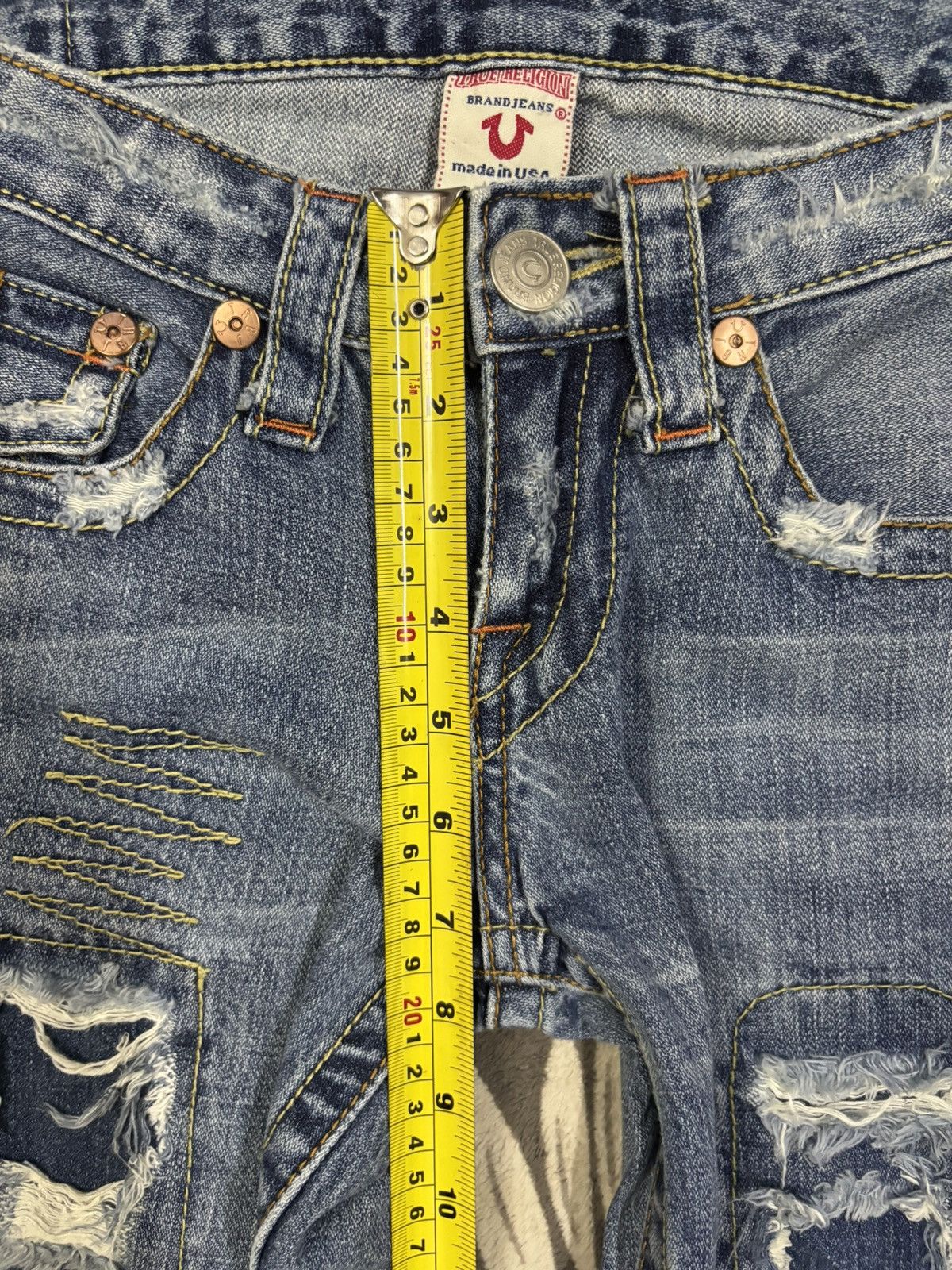True Religion Vintage True Religion Joey Patchwork Distressed Flare Jeans Size US 28 / EU 44 - 16 Thumbnail