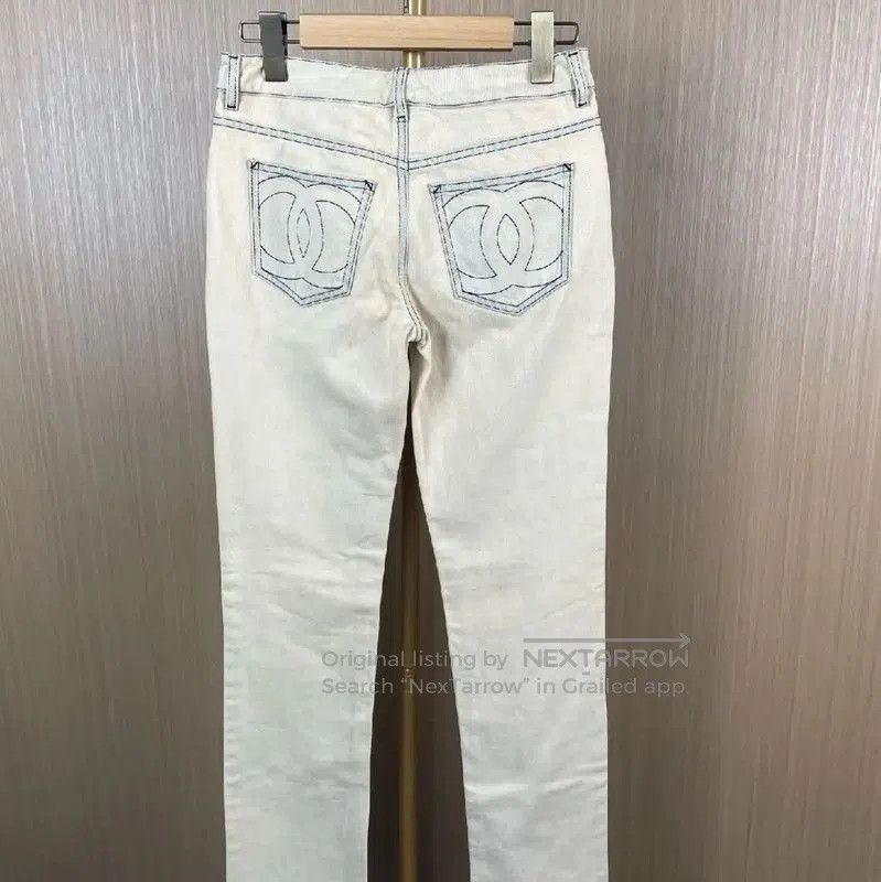 Chanel Chanel White Cotton Women's Jeans . Size 23" - 2 Thumbnail