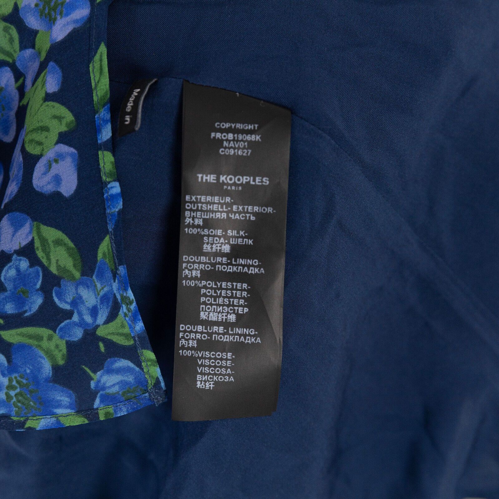 The Kooples The Kooples Women Floral Print Silk Wrap Dress Blue Size 3/M Size M / US 6-8 / IT 42-44 - 6 Thumbnail
