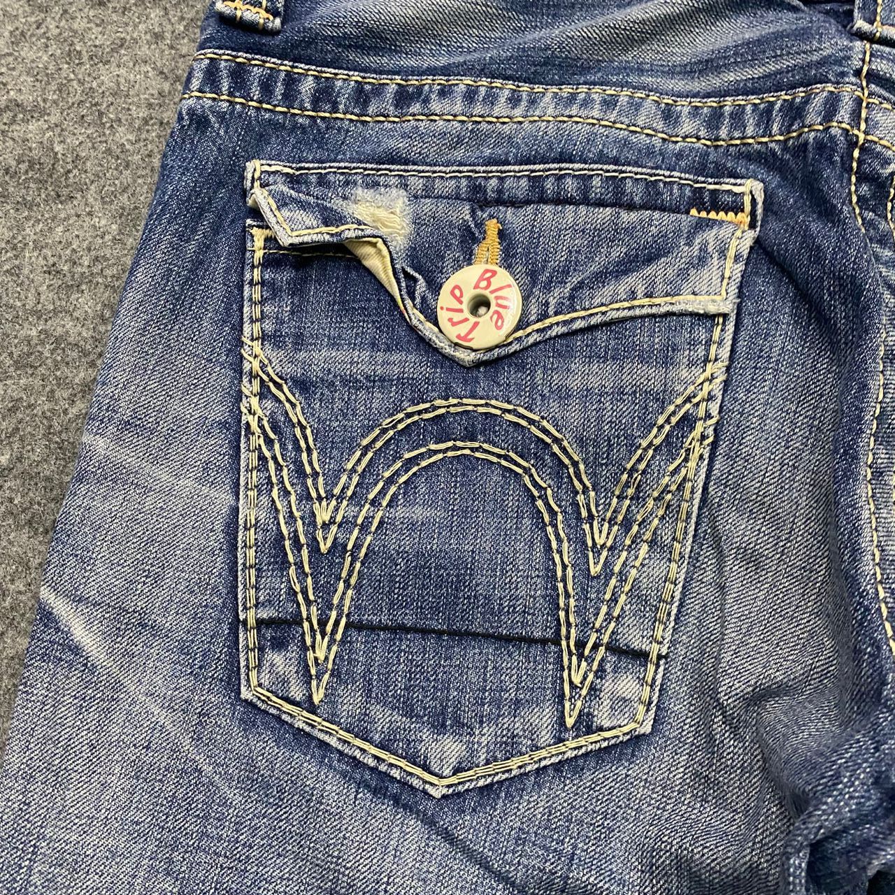 Edwin Vintage 90s Edwin Blue Trip Distressed Denim Size 32" / US 10 / IT 46 - 11 Thumbnail
