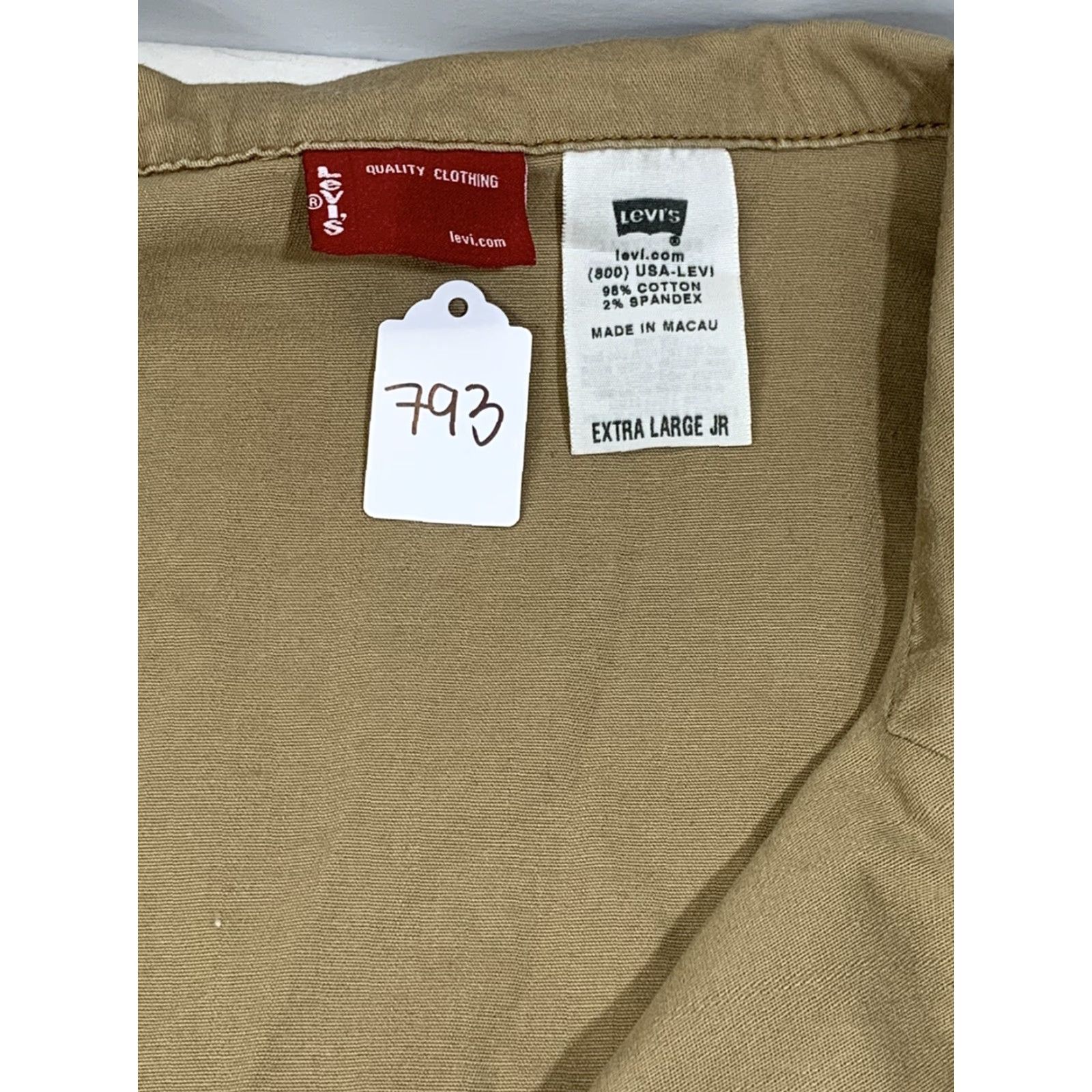 Levi's Levi's Women Jacket Pea Coat Style 3-Button Up Juniors XL Beige Long Sleeve Cotton Blend Solid Size XL / US 12-14 / IT 48-50 - 3 Thumbnail