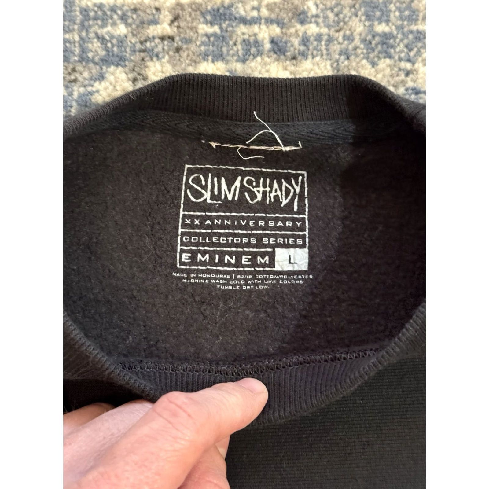Champion VINTAGE Champion Rap Sweatshirt L Slim Shady LP XX Anniversary Reverse Weave Black 90s Mens Size US L / EU 52-54 / 3 - 5 Thumbnail