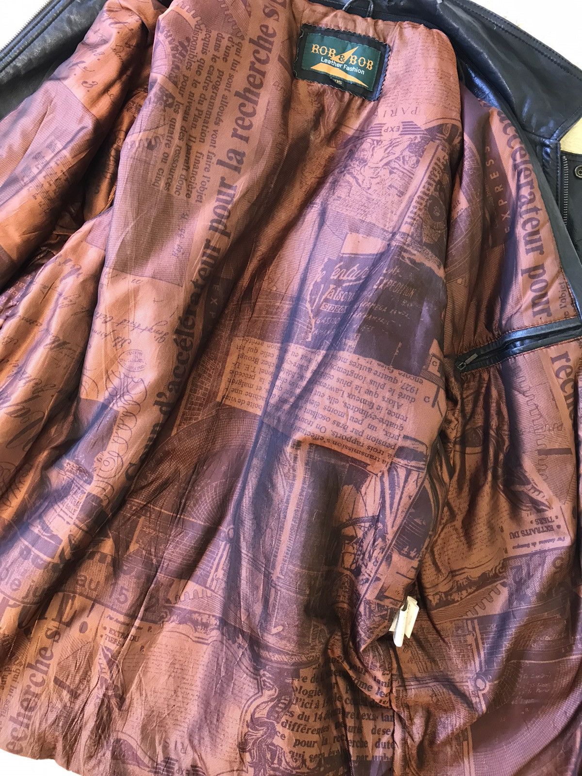 Leather × Vintage Rob & Bob Vintage Leather Jacket Size US XL / EU 56 / 4 - 11 Thumbnail