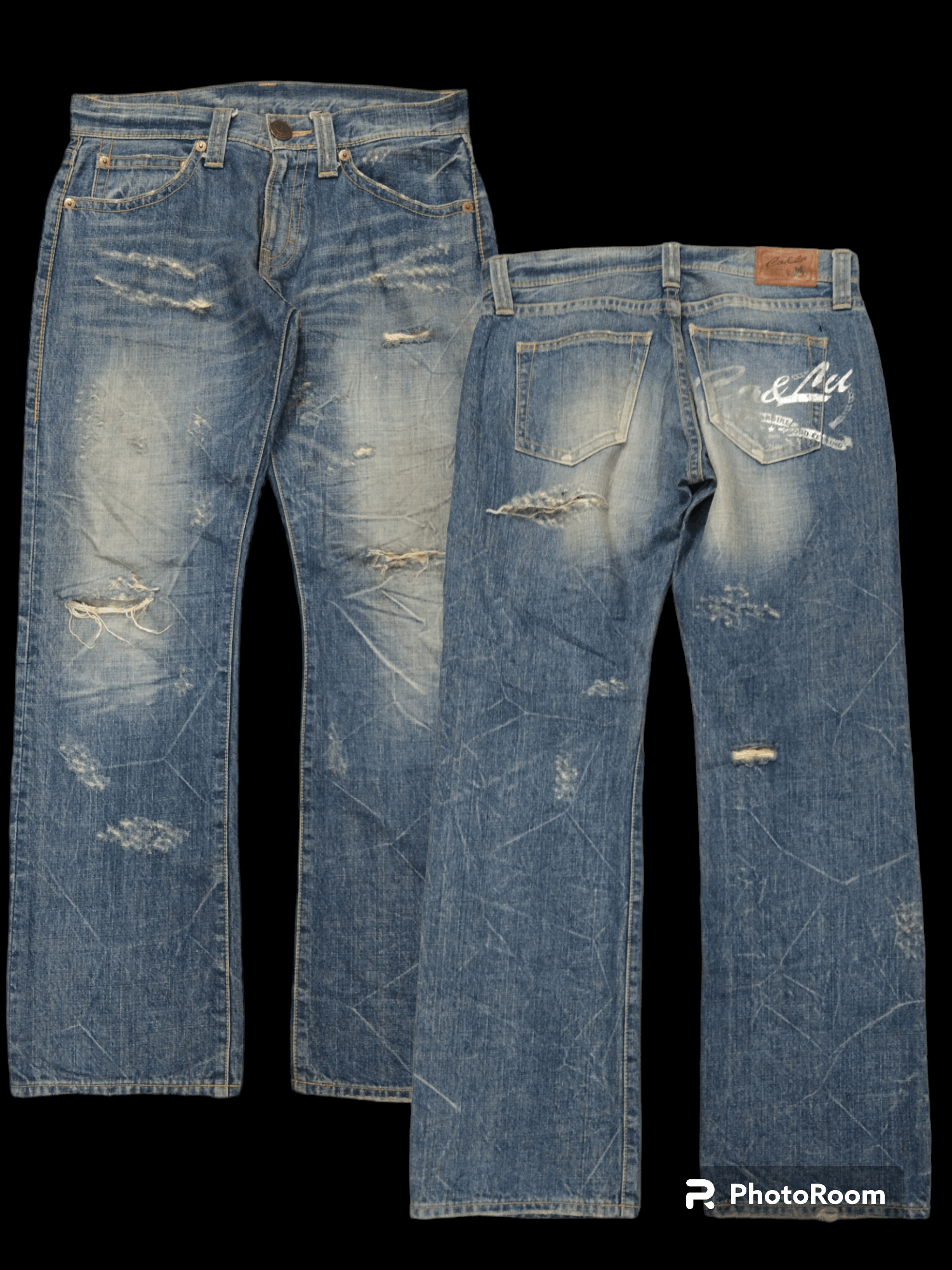 Japanese Brand SICK RIPED CO&LU DENIM PANTS Size US 31 - 1 Thumbnail