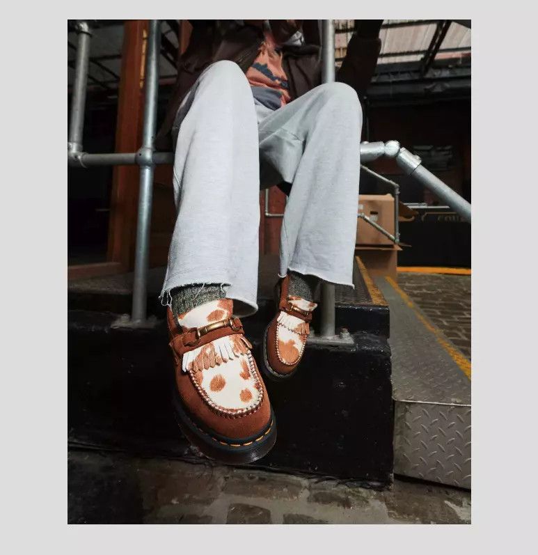 Dr. Martens DR. MARTENS ADRIAN SNAFFLE HAIR-ON COW PRINT KILTIE LOAFERS Size US 13 / EU 46 - 8 Thumbnail