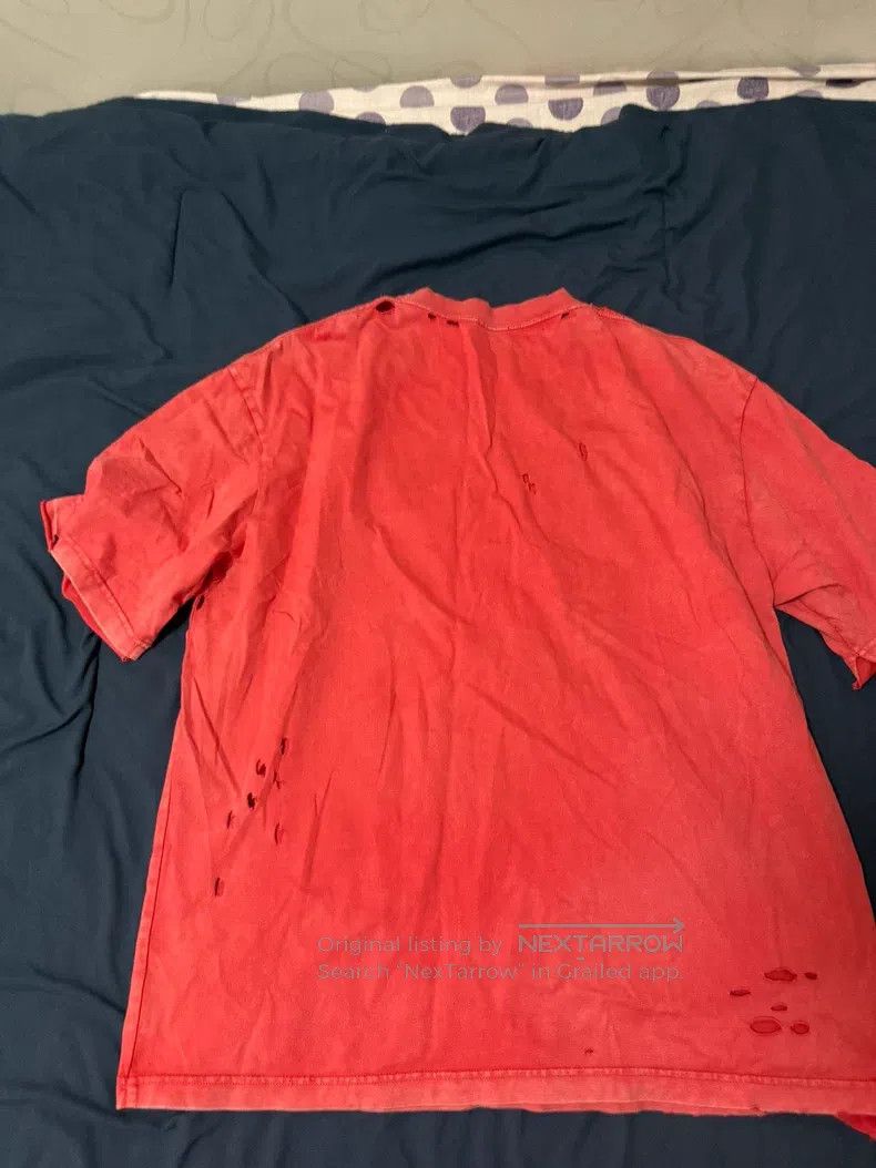 Balenciaga Balenciaga Washed Red Distressed T Size US L / EU 52-54 / 3 - 2 Thumbnail