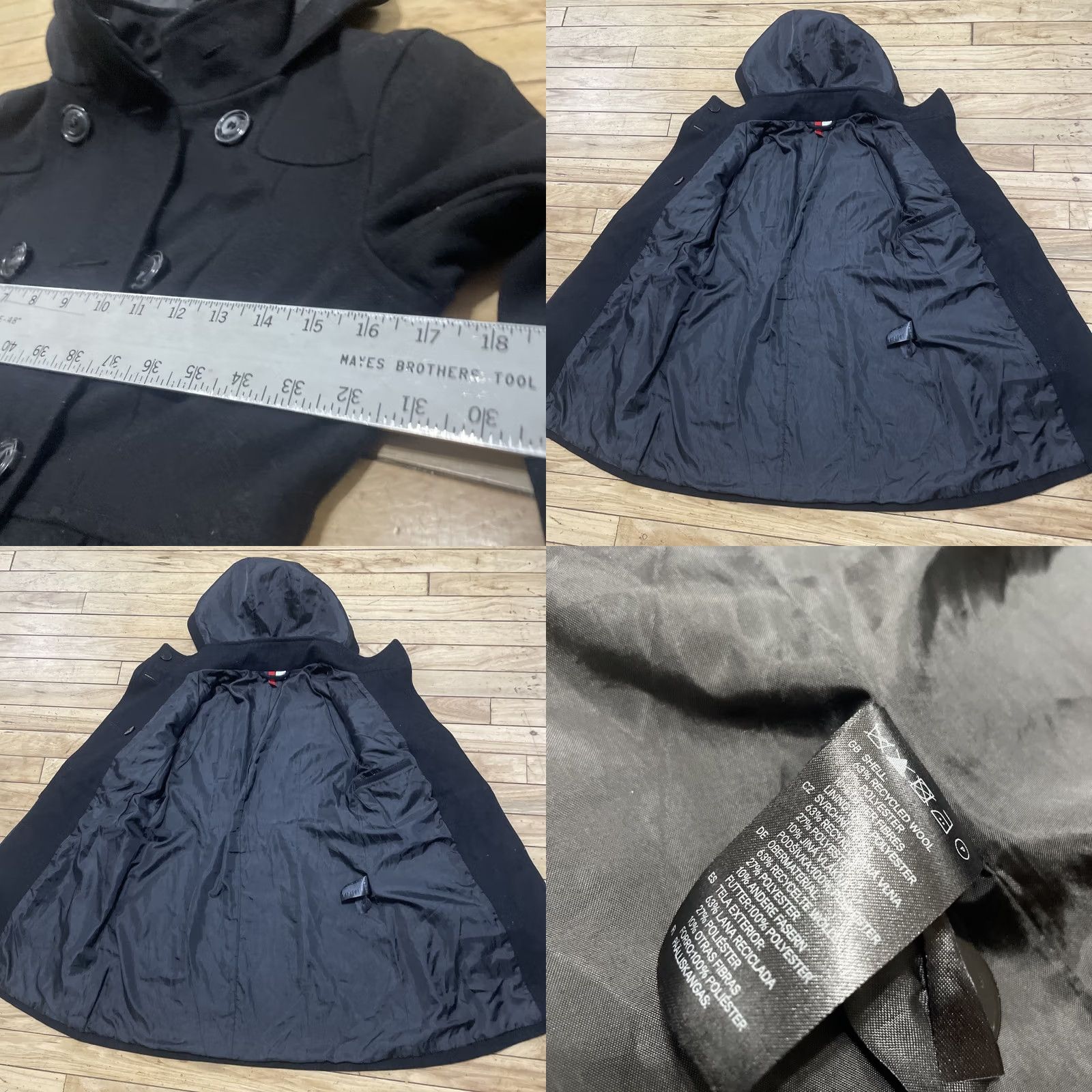 H&M H&M Pea Coat Hoodie Women Junior 4 Lined Black Double Breasted Pockets Button Up Shirt Coat Mens Womens Girls Boys Size S / US 4 / IT 40 - 9 Thumbnail