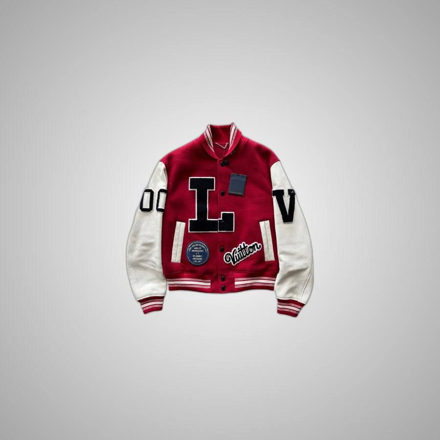 Louis Vuitton LOUIS VUITTON RED & WHITE DREAMING VARSITY JACKET Size US M / EU 48-50 / 2 - 1 Thumbnail