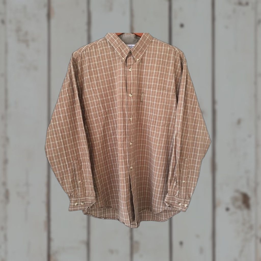 Vintage Columbia Shirt Mens L Brown Plaid 100% Cotton Button-Front Long Sleeve Large Size US L / EU 52-54 / 3 - 1 Thumbnail