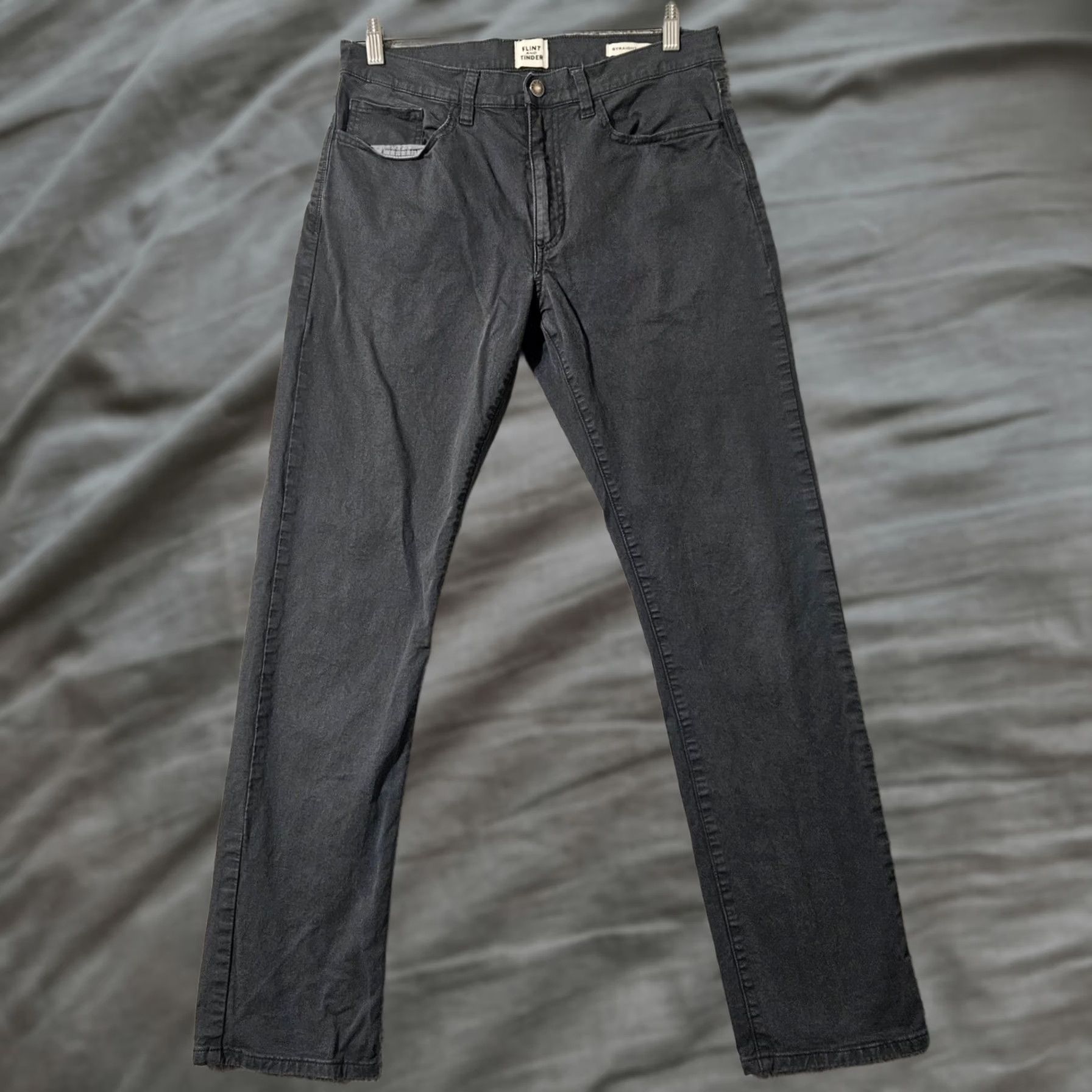 Flint And Tinder Flint and Tinder Pants Mens 31 x 32 Gray Straight Fit Chino Stretch 5 Pocket Size US 31 - 1 Thumbnail