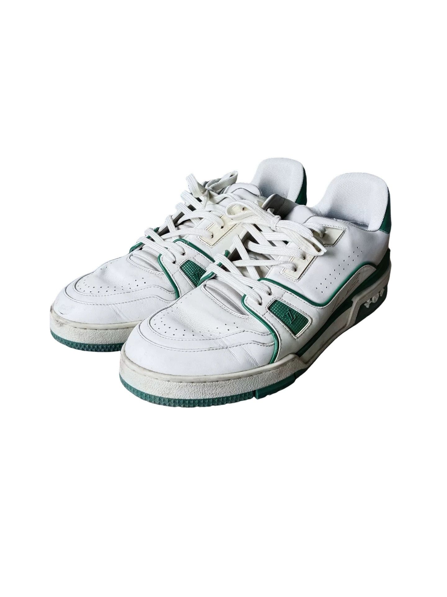 Louis Vuitton Louis Vuitton White Green Trainer Sneakers Size 7 Size US 8 / EU 41 - 1 Thumbnail
