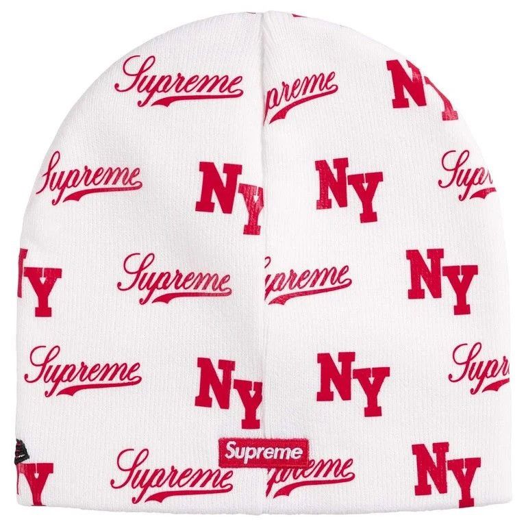 New Era × Supreme Supreme x New Era® Monogram Beanie - OS White Size ONE SIZE - 2 Thumbnail