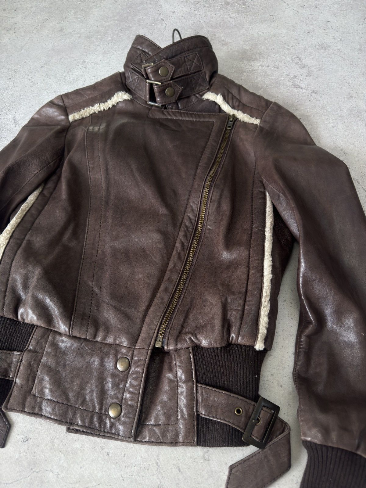 Rick Owens Vintage 00s Asymmetric Real Soft Leather Bomber Jacket Size US S / EU 44-46 / 1 - 9 Thumbnail