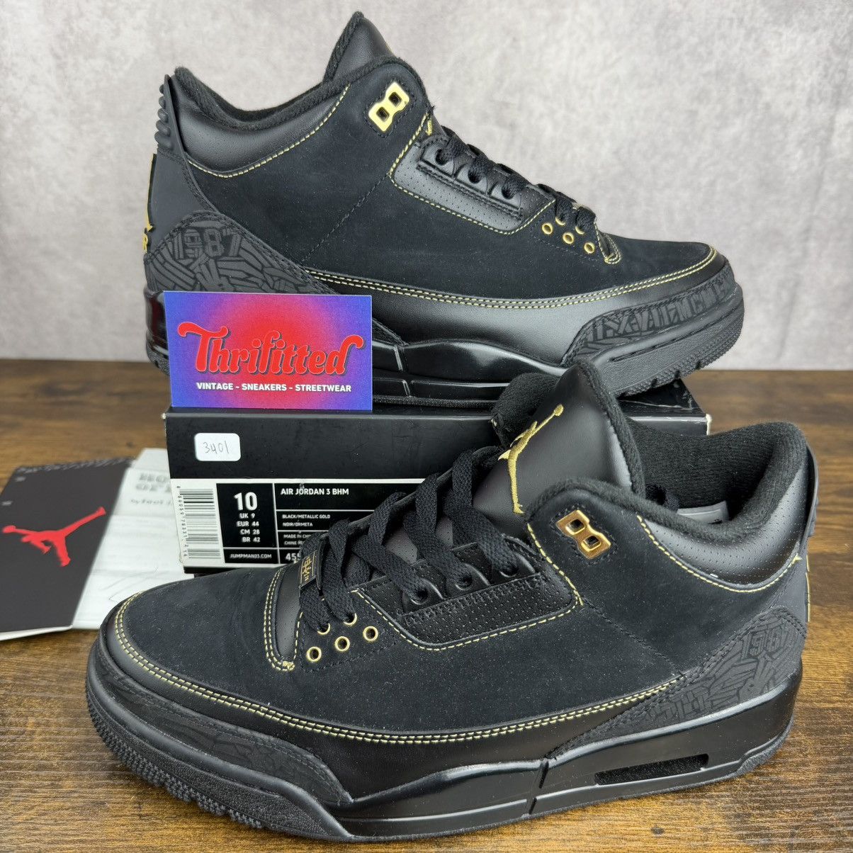 Jordan Brand Air Jordan 3 Retro Black History Month Size 10 455657-001 OG Size US 10.5 / EU 43-44 - 1 Thumbnail