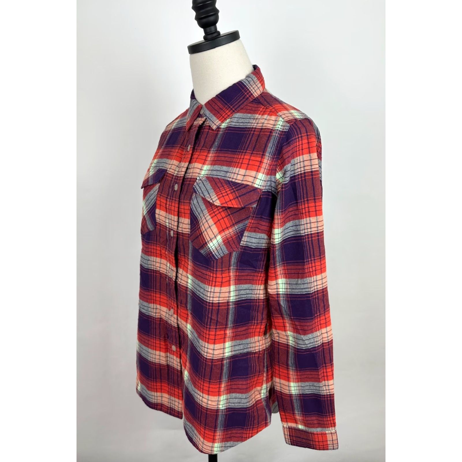 Vintage Simms Shirt Womens Small Plaid Flannel Button Up Outdoors Shadow Plaid Size S / US 4 / IT 40 - 5 Thumbnail