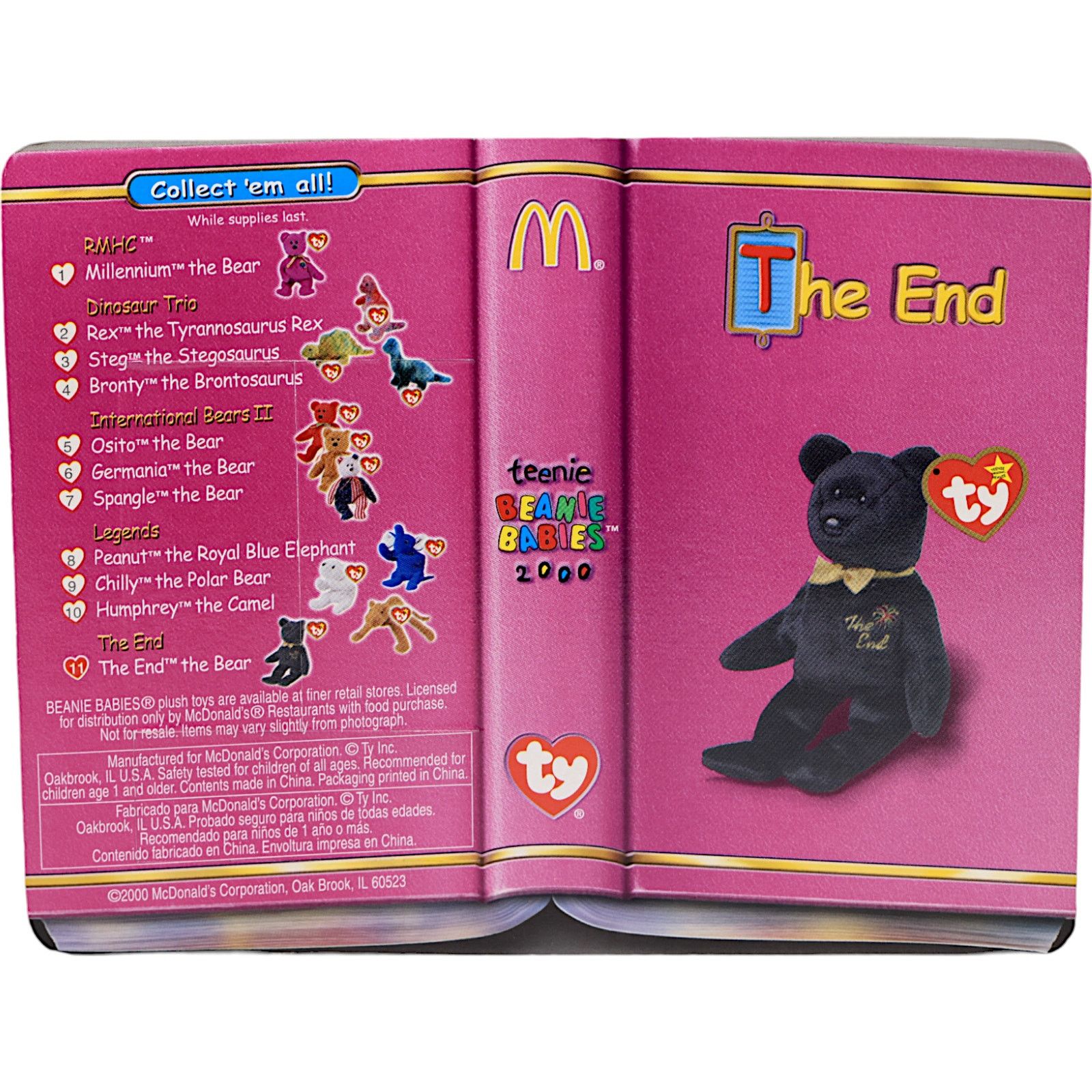 Vintage Teenie Beanie Babies 2000 - The End the Bear Size ONE SIZE - 4 Thumbnail