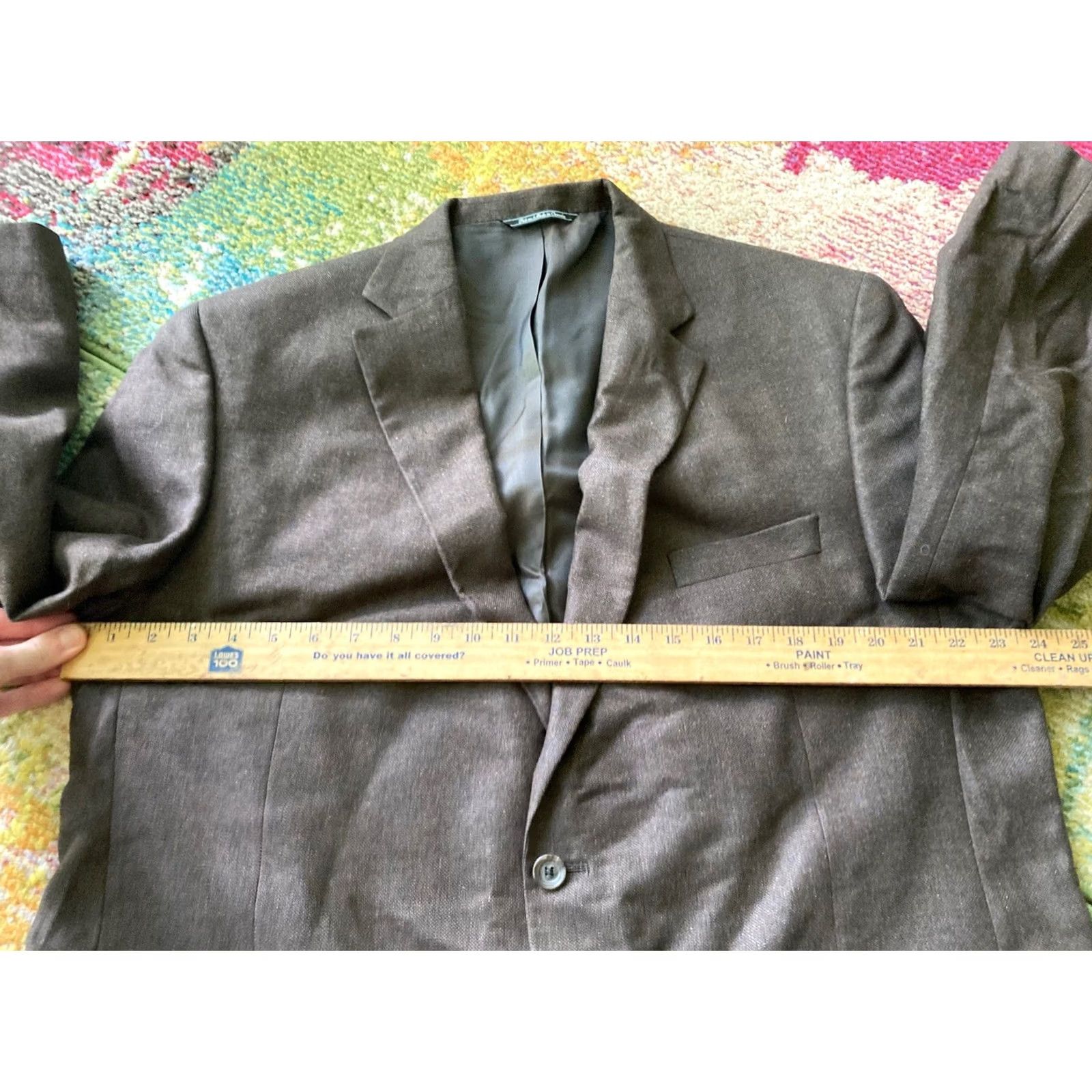 Jack Victor Jack Victor Jacket Mens 46 Brown Blazer Size 46L Long Wool Silk Button Sport Coat Size 46R - 7 Thumbnail