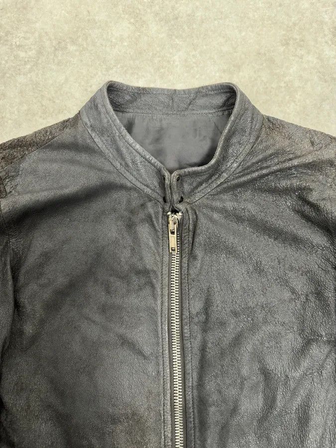 Rick Owens Rick Owens Grey Avant-Garde Leather Jacket Size US S / EU 44-46 / 1 - 5 Thumbnail