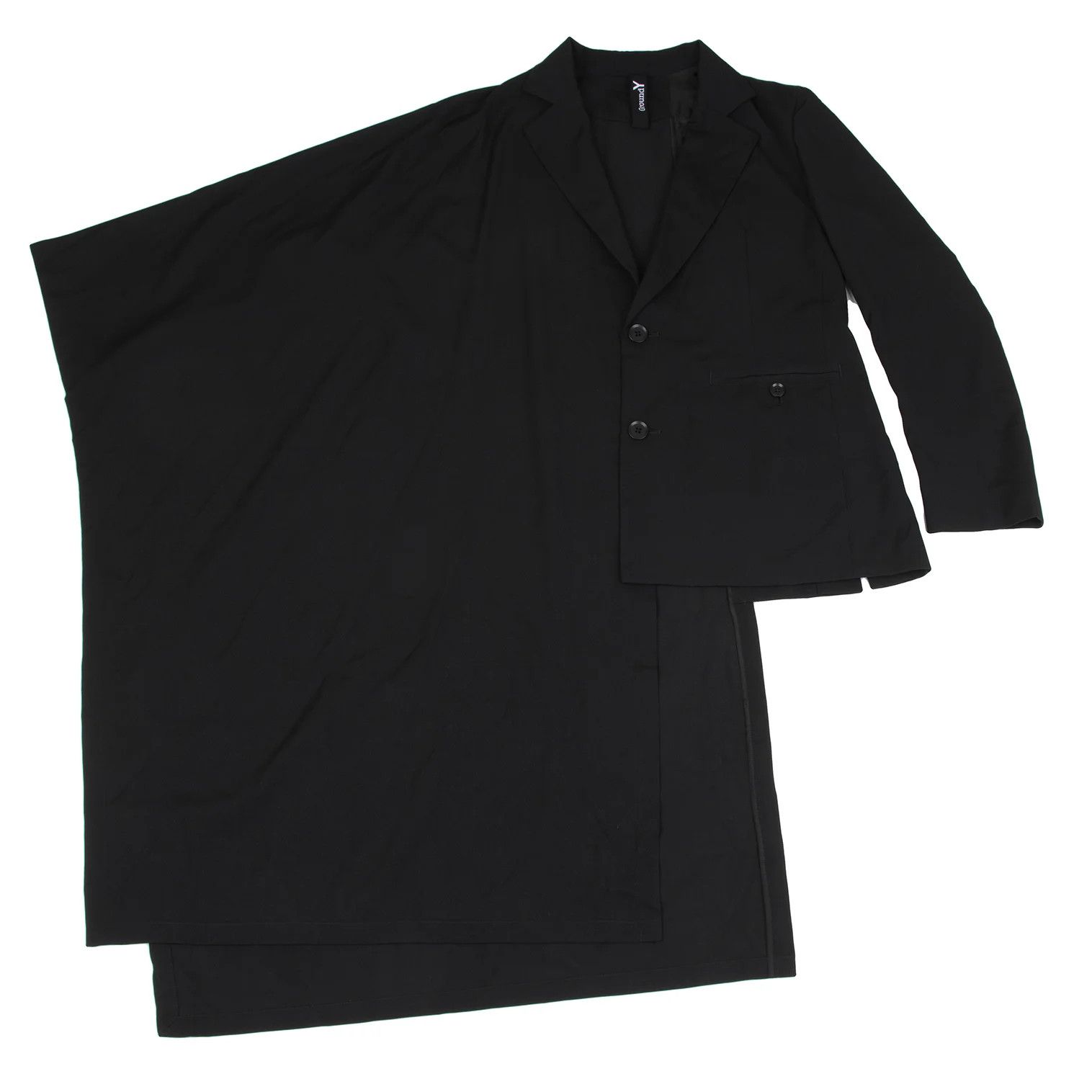 Yohji Yamamoto Asymmetrical Wool Cape Jacket in Black Size 3 Size US L / EU 52-54 / 3 - 1 Thumbnail