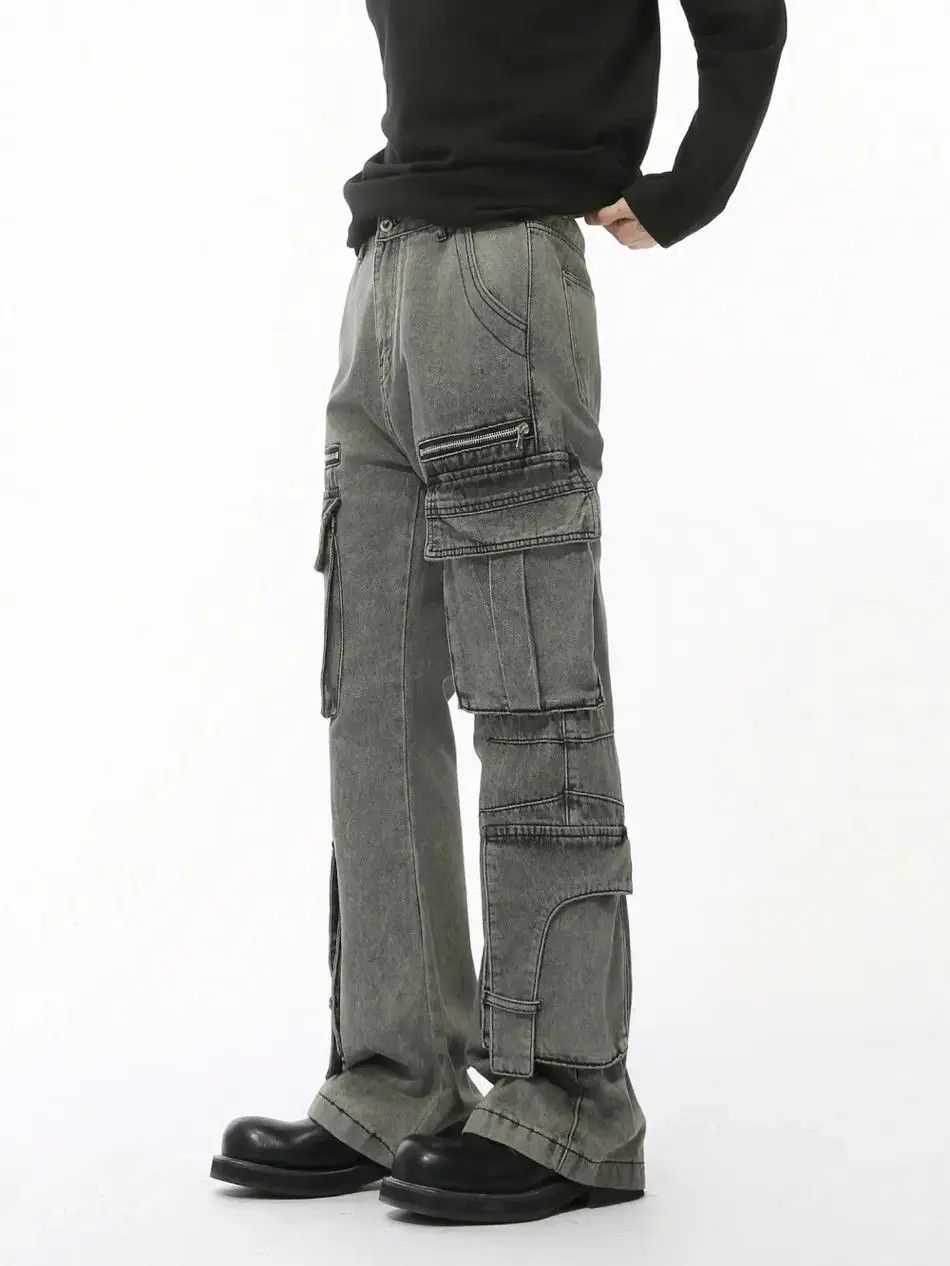 Japanese Brand Retro loose high street pocket zipper jeans Size US 32 / EU 48 - 4 Thumbnail