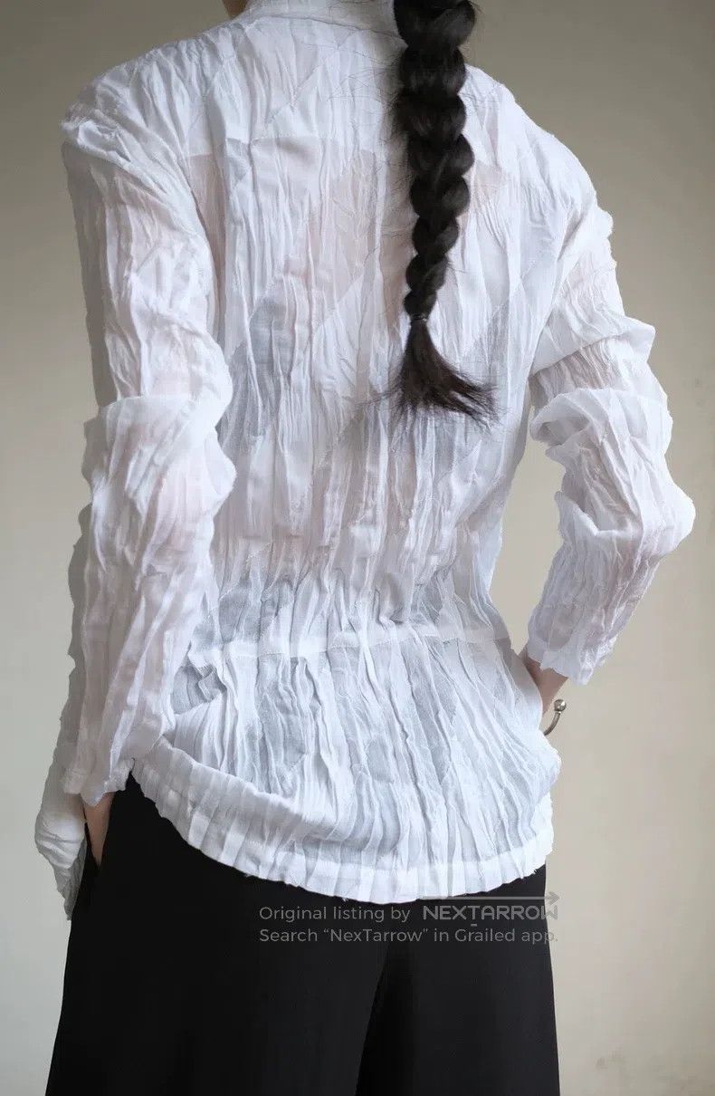 Issey Miyake Issey Miyake White Pleated Shirt Size M / US 6-8 / IT 42-44 - 4 Thumbnail