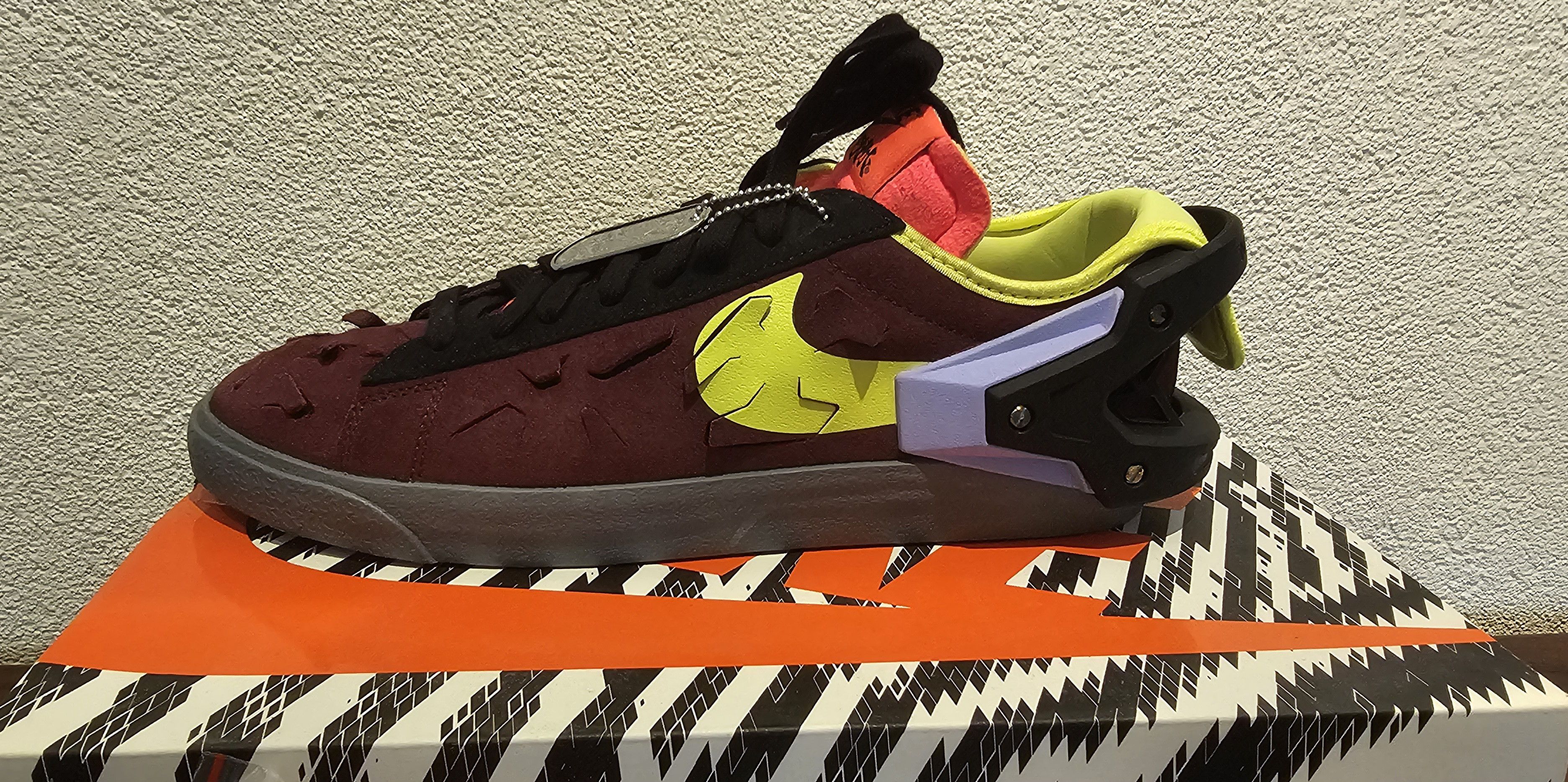 Acronym × Errolson Hugh × Nike Nike Blazer low Acronym maroon lemon NEW S9/42,5 Size US 9 / EU 42 - 10 Thumbnail