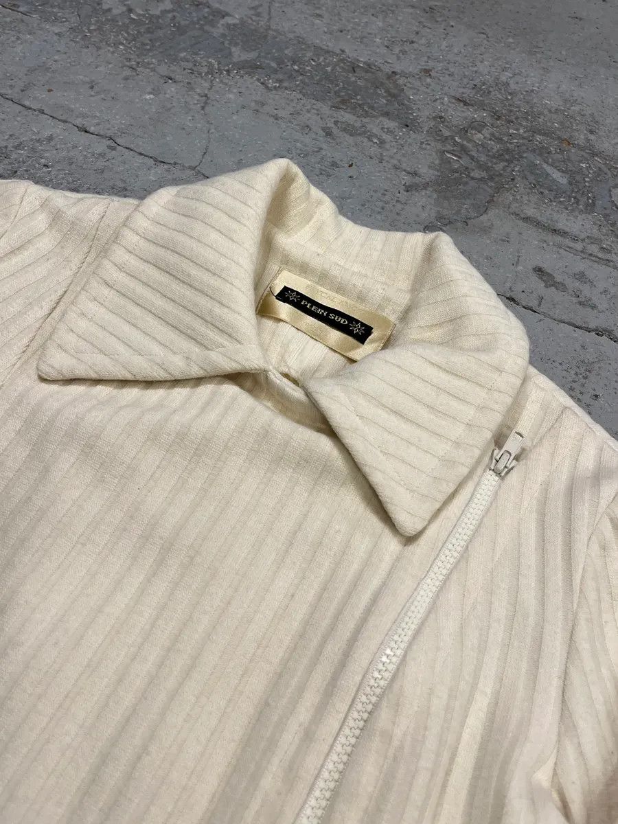 Vintage 2000s Plein Sud Ribbed Texture White Cream Jacket Size US S / EU 44-46 / 1 - 5 Thumbnail