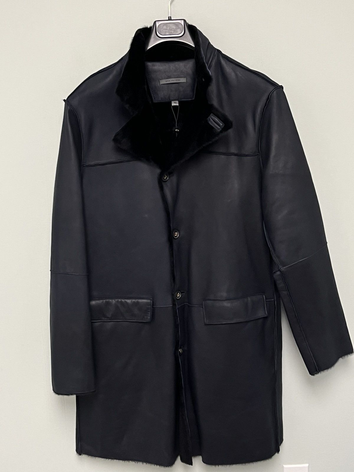 John Varvatos Asymmetrical Shearling Coat. 46 Size US S / EU 44-46 / 1 - 8 Thumbnail