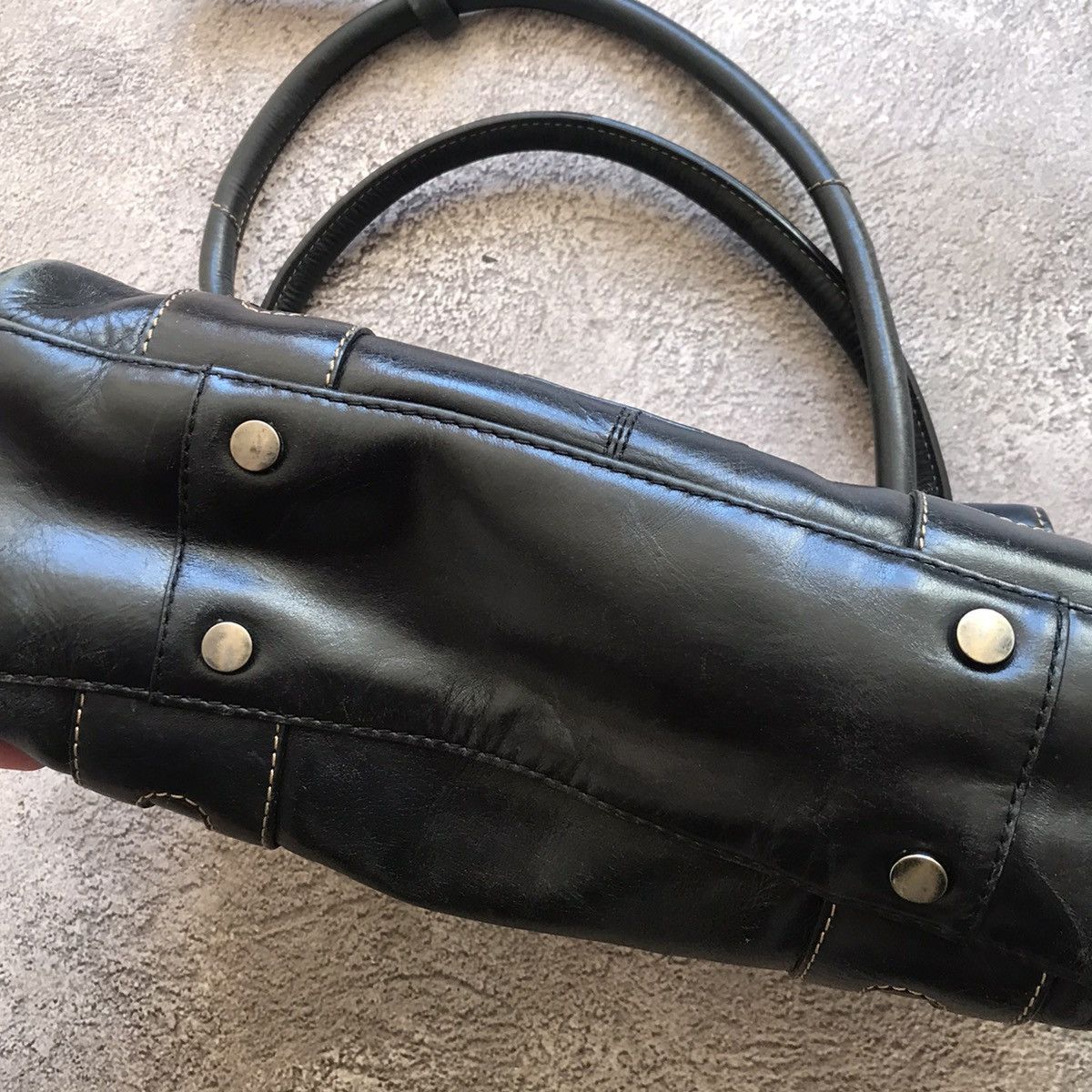 Vintage Vintage Y2K Black Leather Shoulder Bag Japanese Streetwear O Size ONE SIZE - 6 Thumbnail
