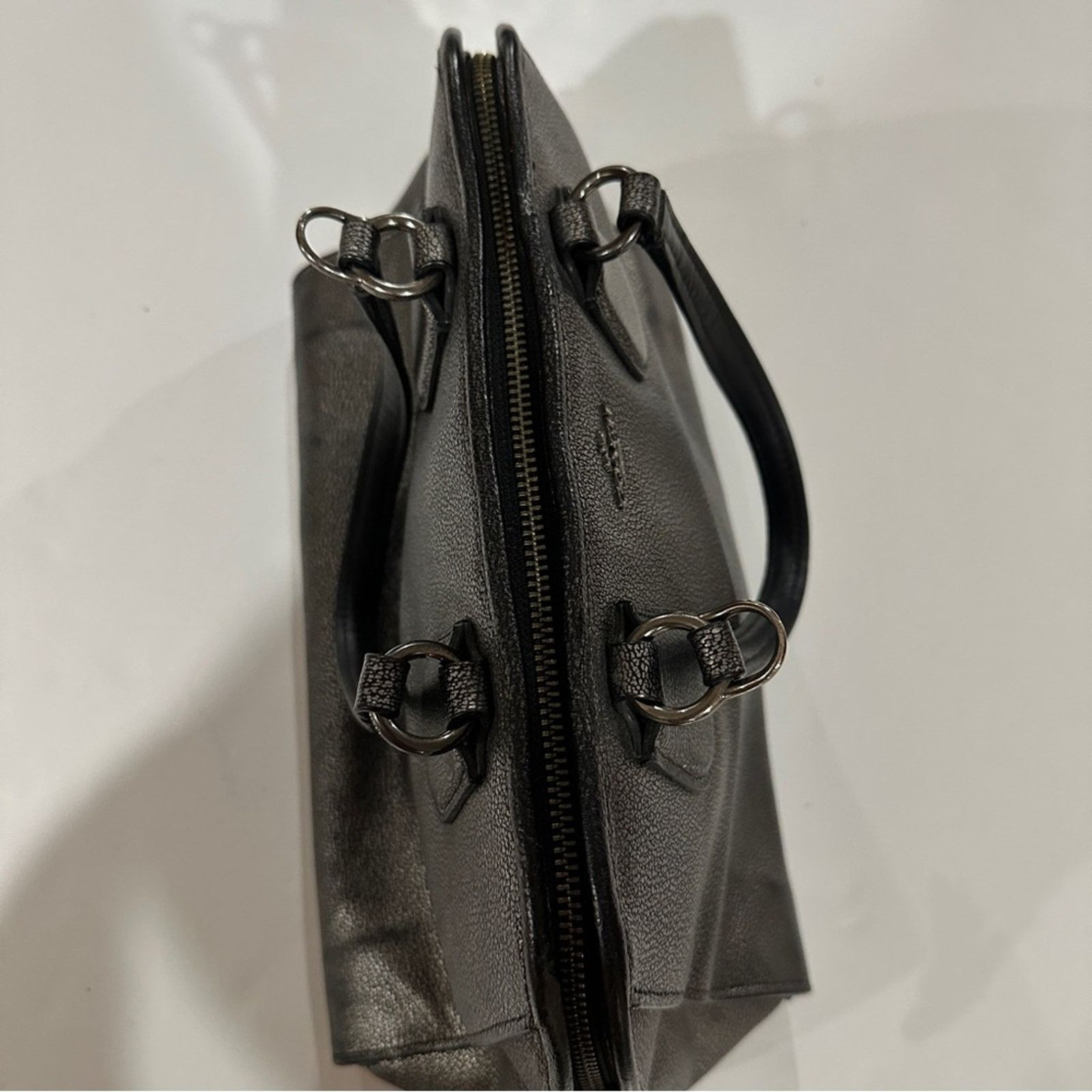 Coach Coach Nolita Gunmetal Leather Metallic Satchel Shoulder Bag Size ONE SIZE - 6 Thumbnail