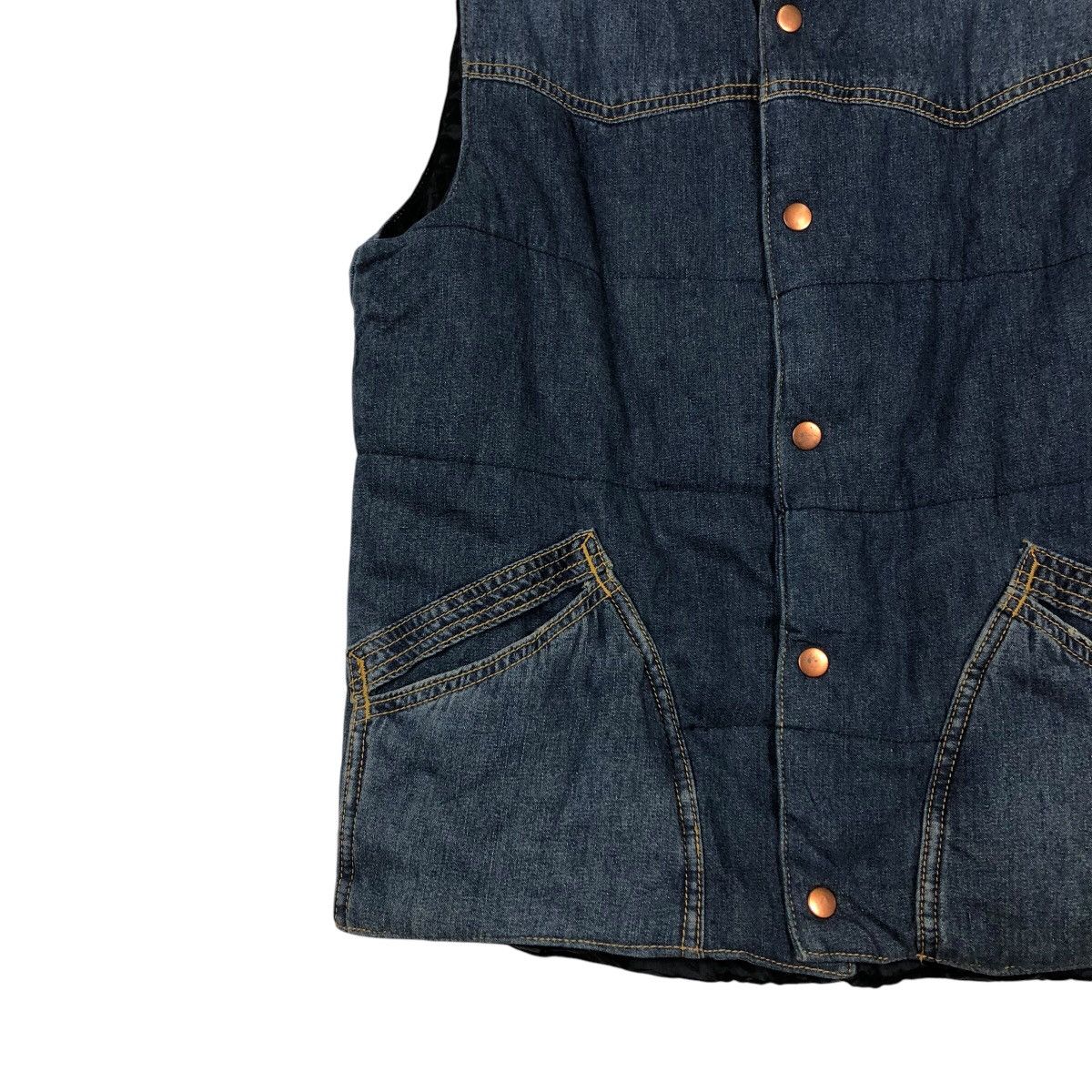 Japanese Brand Classic USA-Made Work Vest — Sanforized Denim Copper Buttons Size US M / EU 48-50 / 2 - 5 Thumbnail