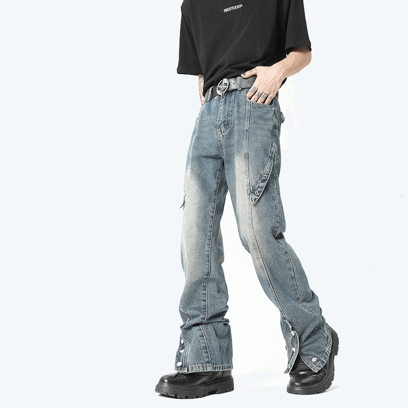 Streetwear Black Flared Denim Jeans | Grailed