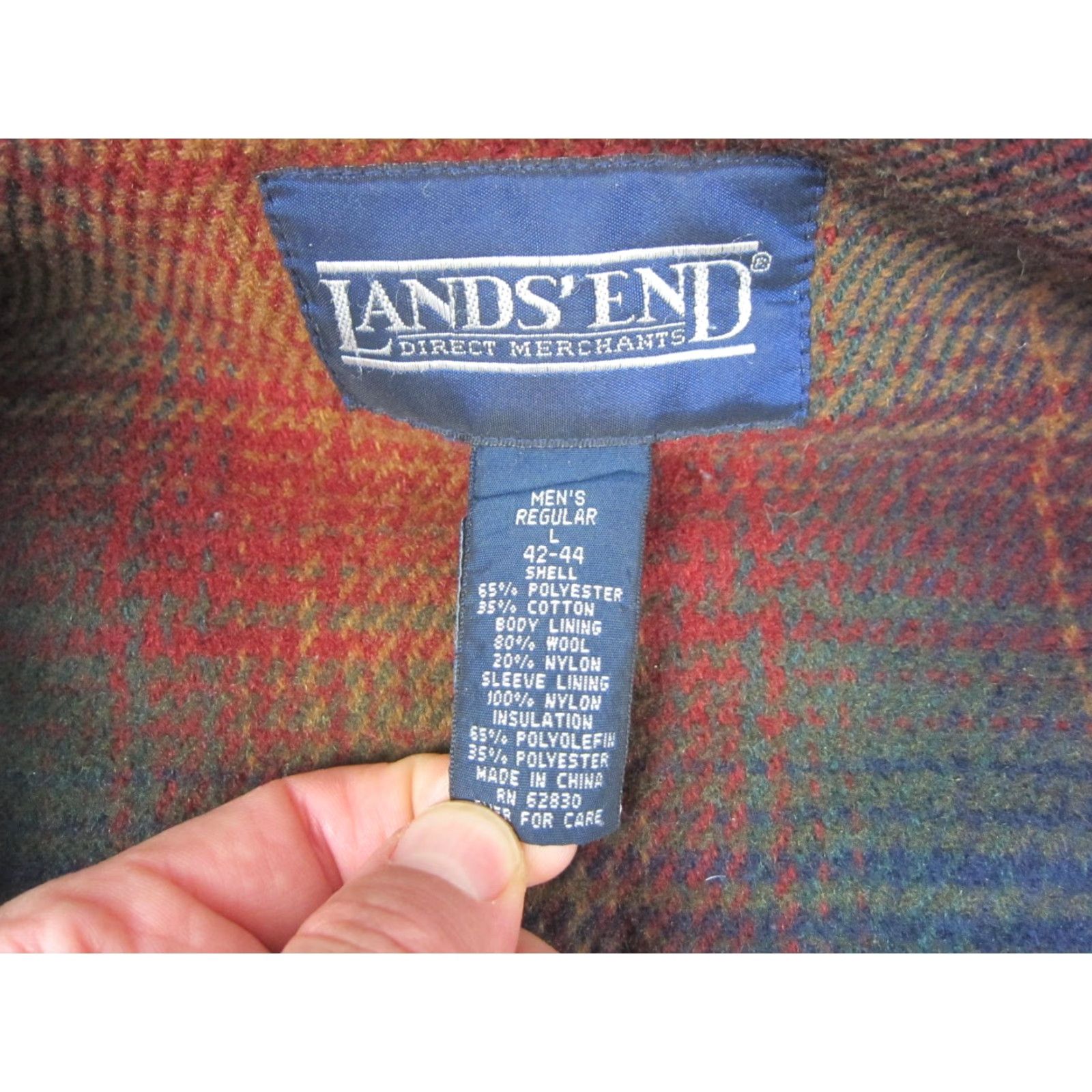 Lands' End VINTAGE Lands' End Jacket Mens L Brown Wool Flannel Lined Chore Coat 90s Wool Bomber Jacket Mens L Brown Wool Blankets? Size US L / EU 52-54 / 3 - 3 Thumbnail